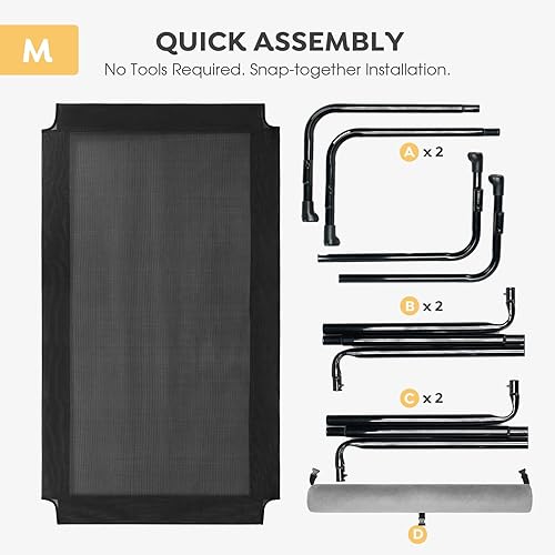 Miniatura 7 de Veehoo CWC2204BCP - Cama elevada mediana para perro, cama hamaca elevada para exteriores con reposacabezas extraíble de un lado, malla Teslin