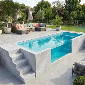 Modular Shipping Container Pool - Above Ground Outdoor Plunge Pool with Fiberglass Shell for Quick Assembly