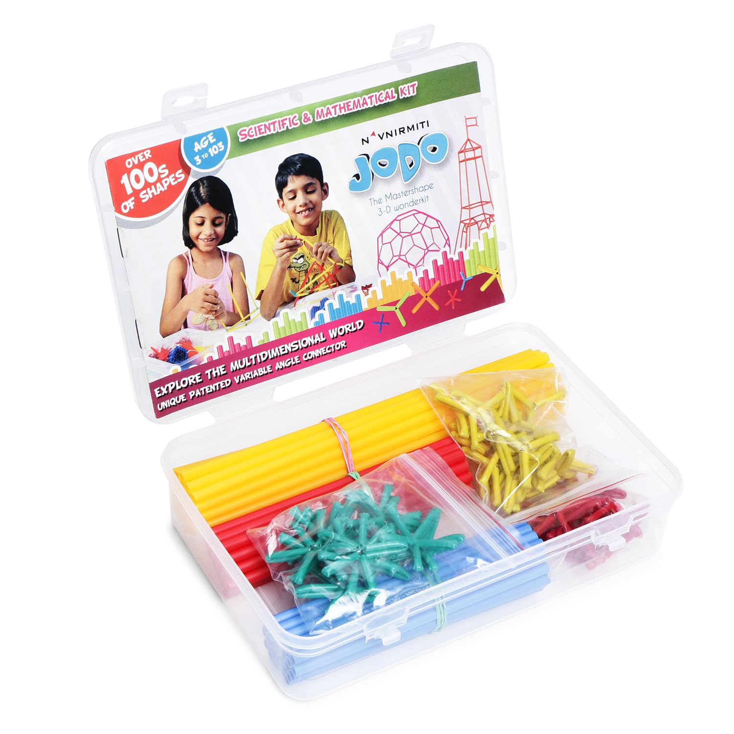 Jodo 3D Small Box - Fun with Maths, Geometrical Straws and connectors-image-28