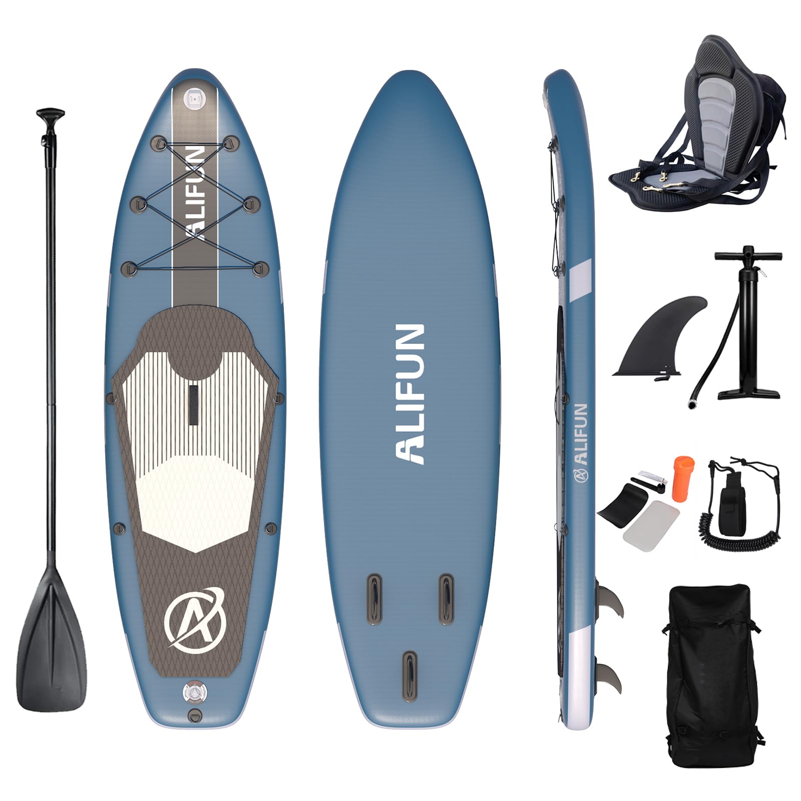ALIFUNSUP Inflatable Stand Up Paddle Board Weight Capacity 200 Kgs Length 300/320CM Thickness 15CM with Premium All Round SUP Paddlingboards Accessories