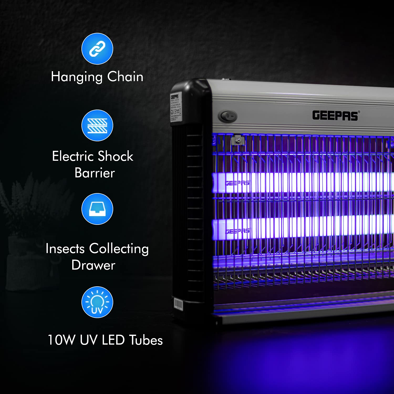 Geepas Fly and Insect Killer Powerful Fly Zapper 20W UV Light