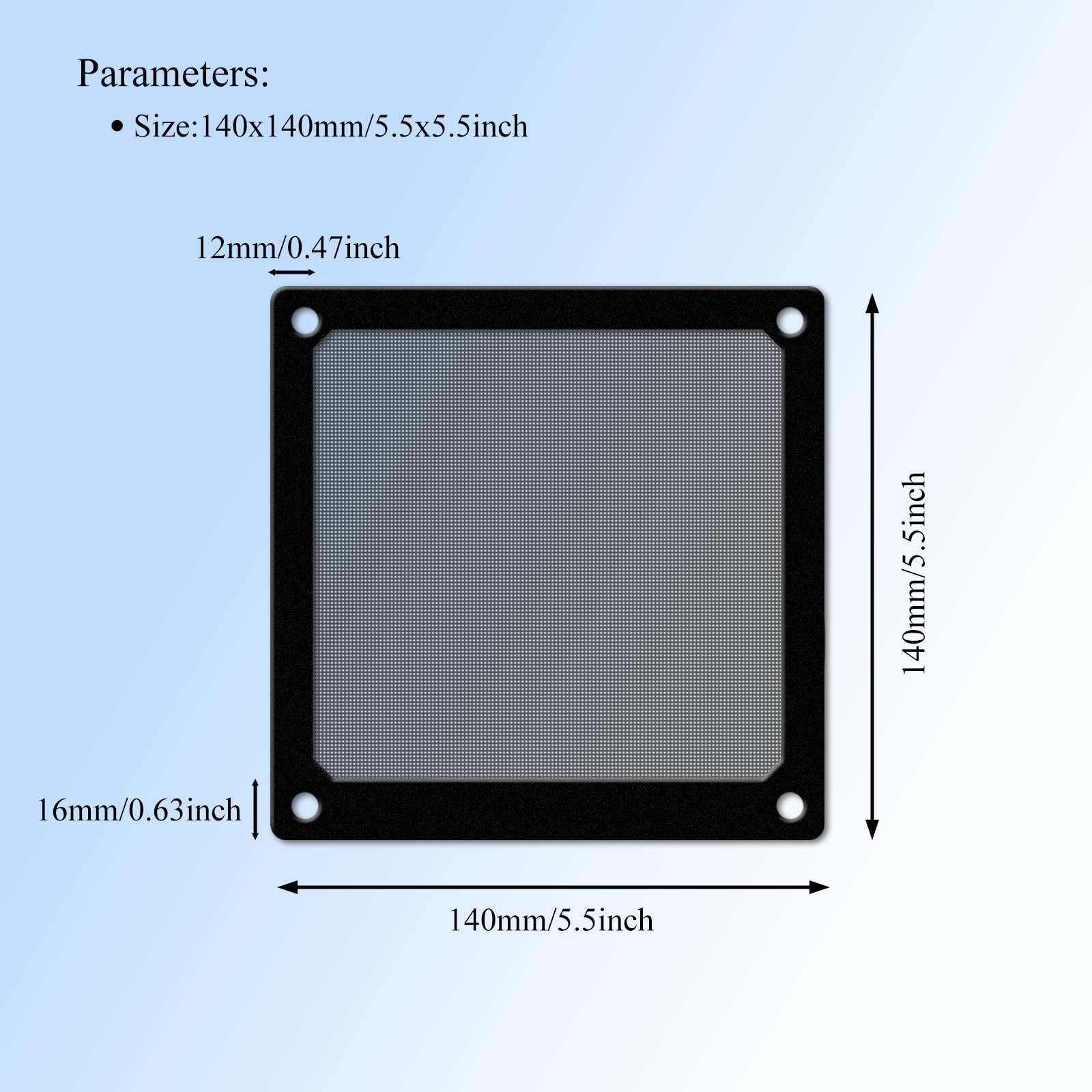Filtro Antipolvere Magnetico PC 120mm | 2 Pezzi Nero Per Ventole - Foto 8