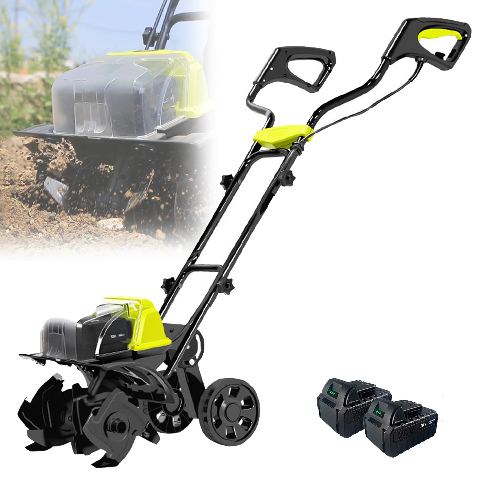 Rotavateur de jardin électrique avec profondeur de labourage 18cm