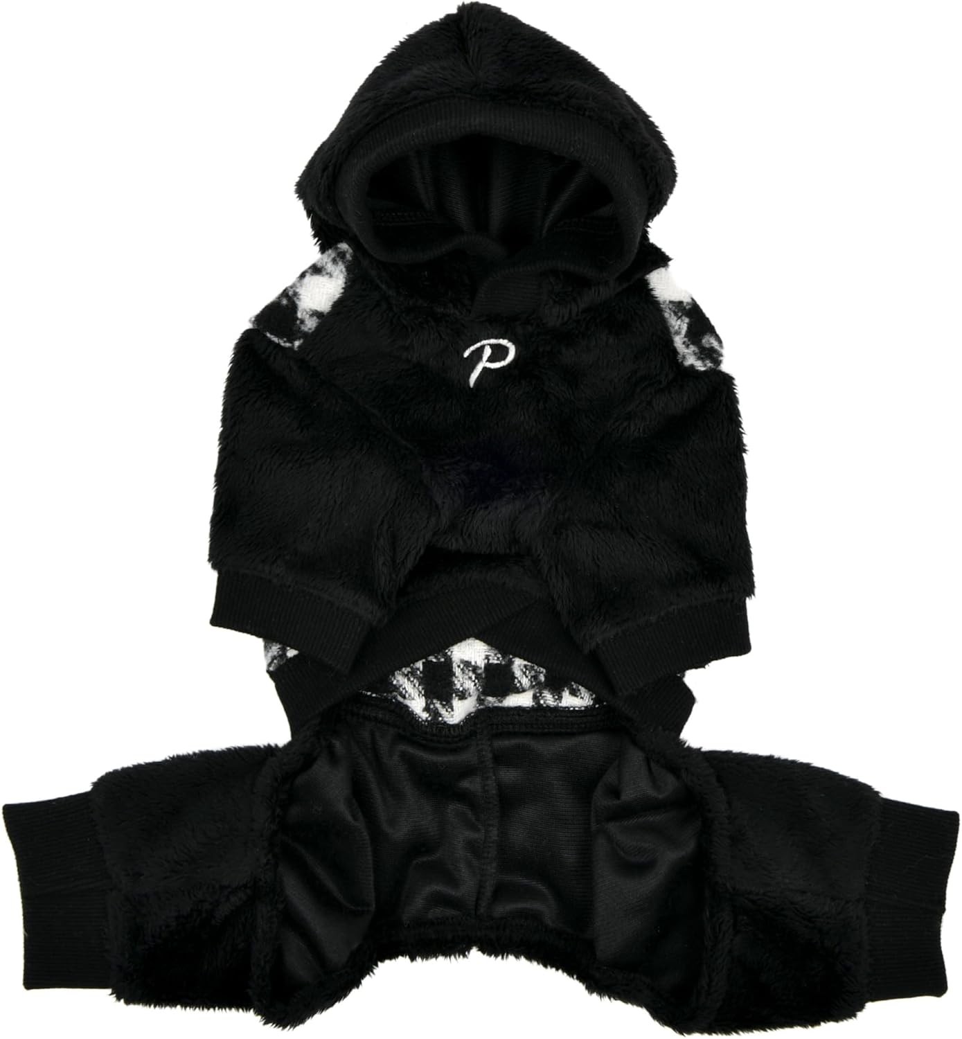 Puppia Cagnie Winter Jumpsuit Warm Cozy Fashionable for Small Dogs, Black, Small