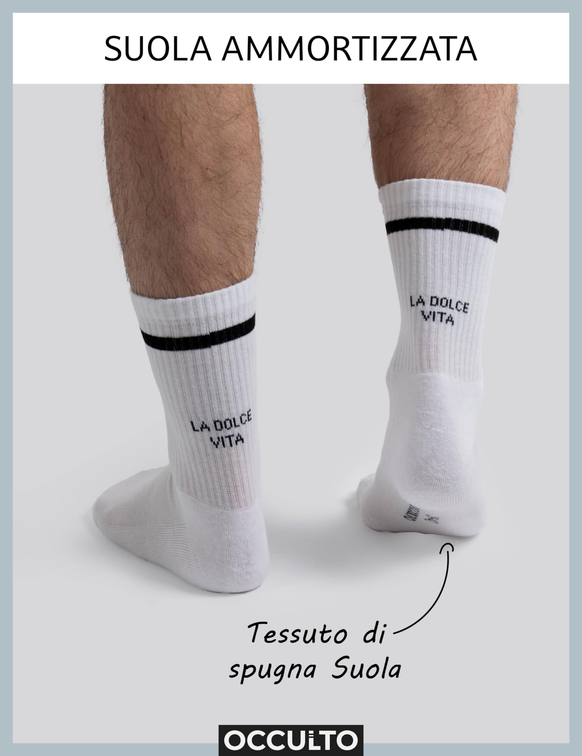 Occulto Calzini Sportivi Donna & Uomo Pacco da 3 (modello: Leo)