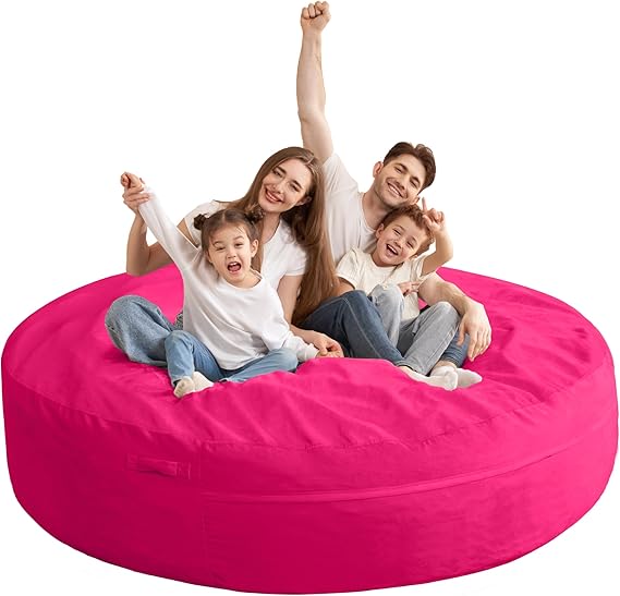 HABUTWAY XX-Large Bean Bag Chair: Giant 7' Memory Foam Furniture Bean Bag Chairs for Adults with Microfiber Cover 7Ft (Hot Pink)