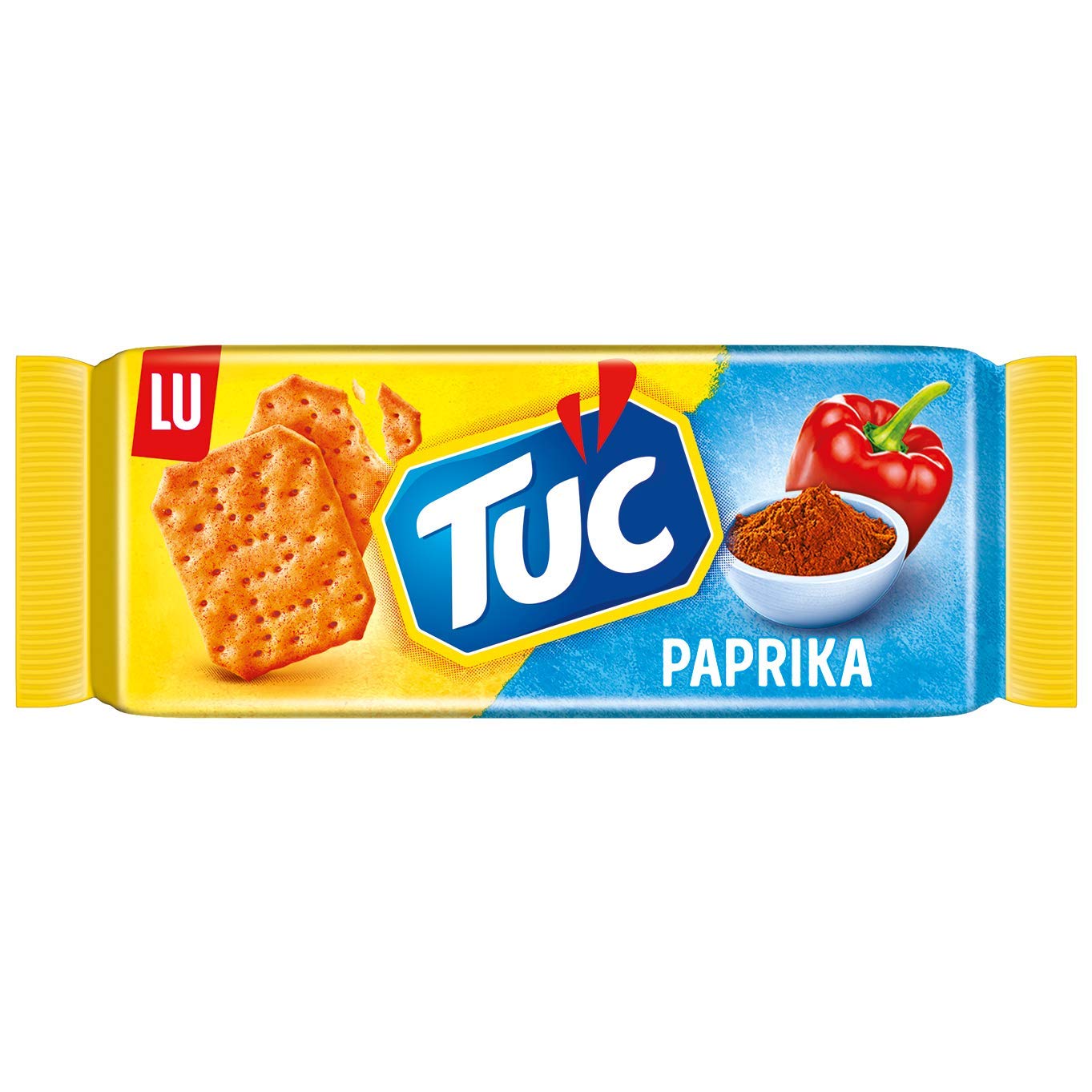 TUC Paprika 1 x 100g I Salzgebäck Einzelpackung I Knabbergebäck mit Paprika-Geschmack I Fein gesalzene Snack-Cracker (Packung mit 8)