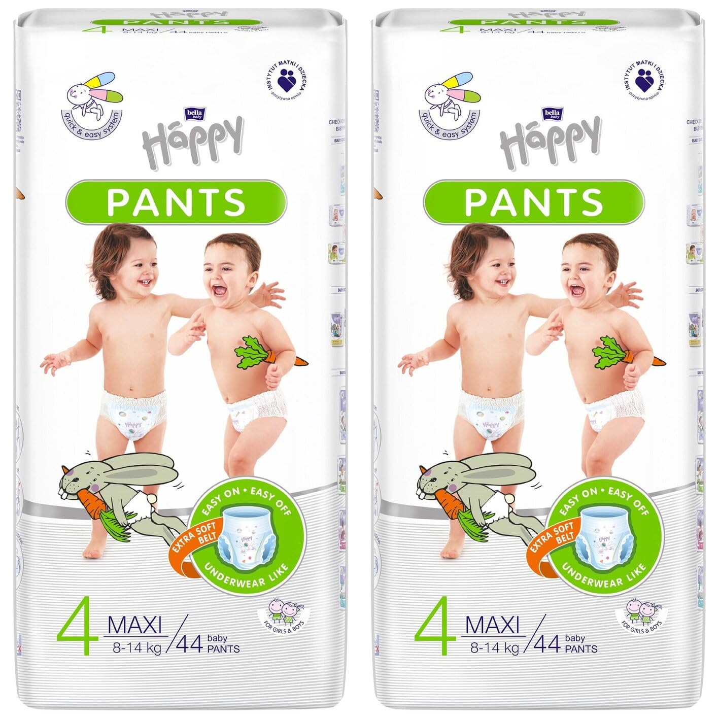 bella baby Happy Windel Pants Gr.4 Maxi 8-14 kg 2 x 44 Stück, Windelhosen für Kinder, Windelpants zum Töpfchentraining, Töpfchen Trainingshose