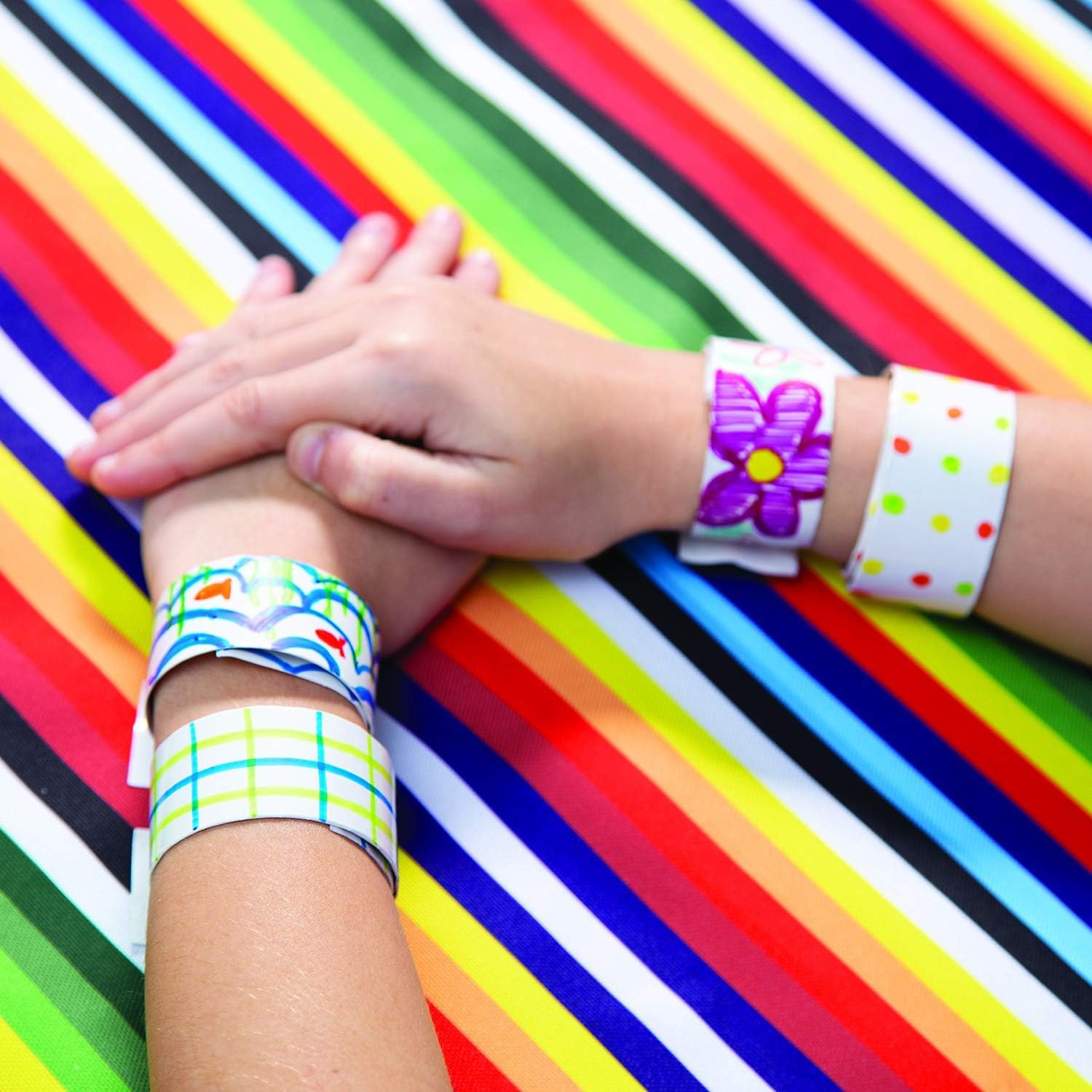 Fun Express DIY Blank Slap Bracelets - Makes 48 Bracelets - Crafts for Kids and Party Favor Activities