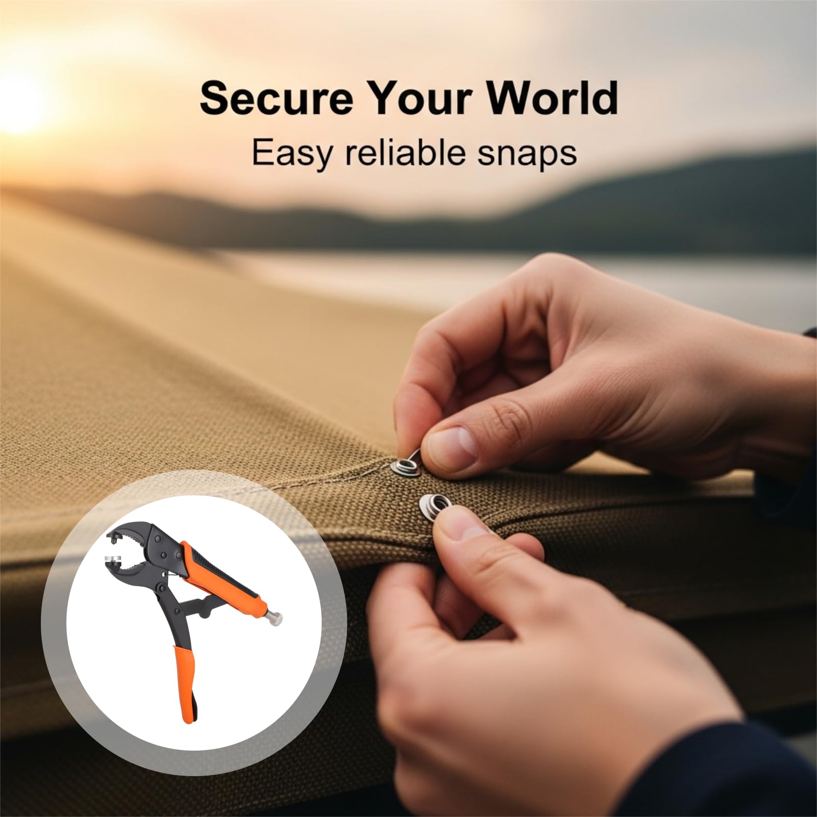 Snap-Fastener-Werkzeugset für Metall-Druckknöpfe, Druckknopfzange zum Montieren und Ersetzen, für Leder, Boots-Canvas, Teppich, Planen, Abdeckungen und Möbel