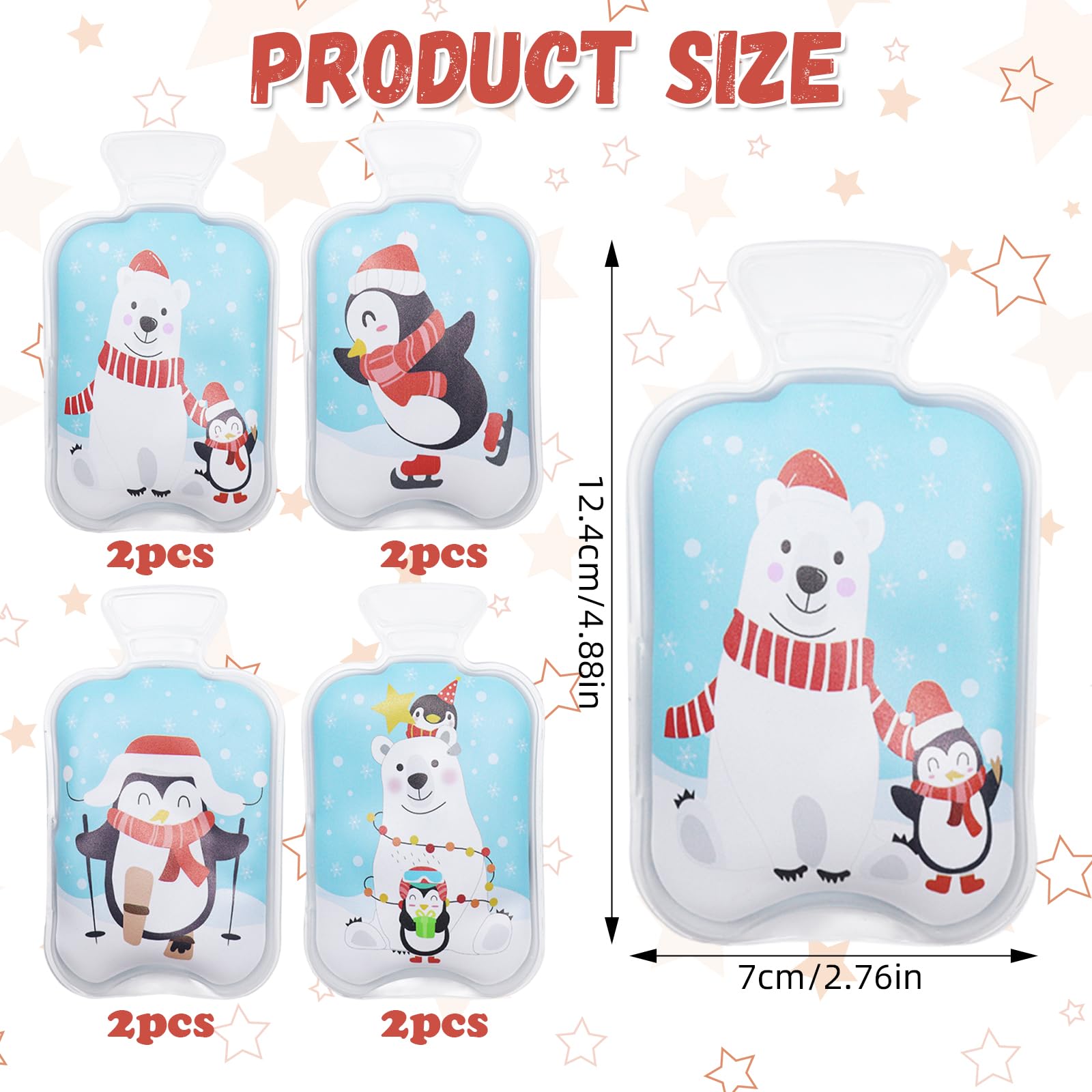 8 Pezzi Scaldamani Riutilizzabile, Scalda Mani Tascabili, Mini Riscalda Mani Gel Portatile Scaldini Mano, Natalizio Scaldamani Tascabile per Le Fredde Giornate Invernali, Viaggi, Sport, Campeggio