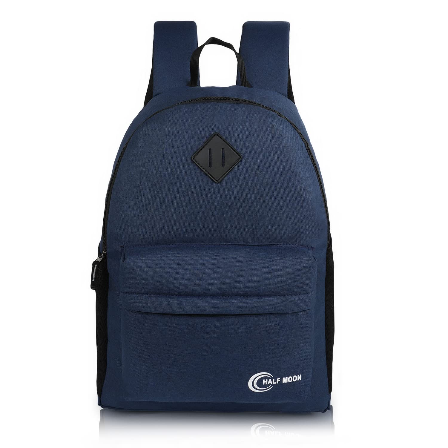 half moon 21L Casual Backpack Daypack Rucksack Bag For Men Women Boys Girls For College/School/Tuition (Navy Blue) (Textured Navy)-picture-29