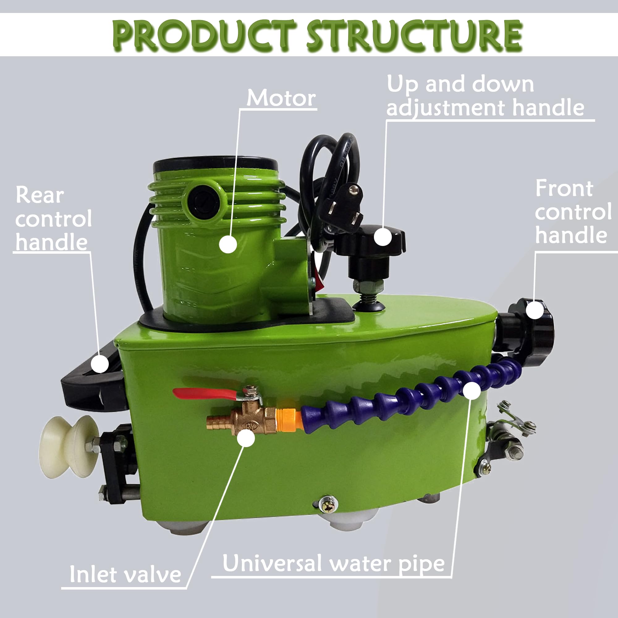 Maisutseb Portable Glass Edging Grinding Machine 8000r/min Straight Round Bevel Electric Edge Trimmer Grinder 110V 800W for Glass, Stone, Ceramics Glass Edge Polishing Machine