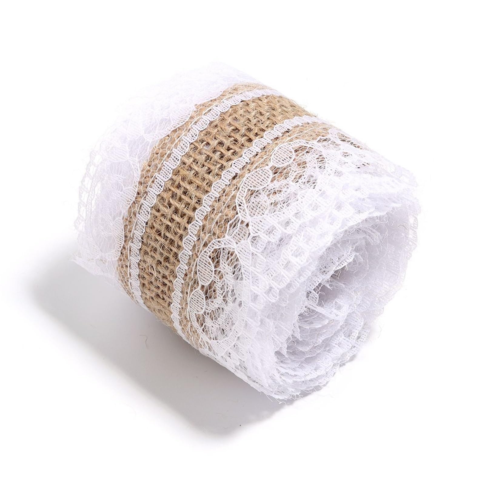 Burlap Fabric 2 Yards Lace Burlap Ribbon Vintage Jute Ribbons for DIY Clothing Packing Wedding Party Home Decoration Accessories(Type10 (2.5cm))