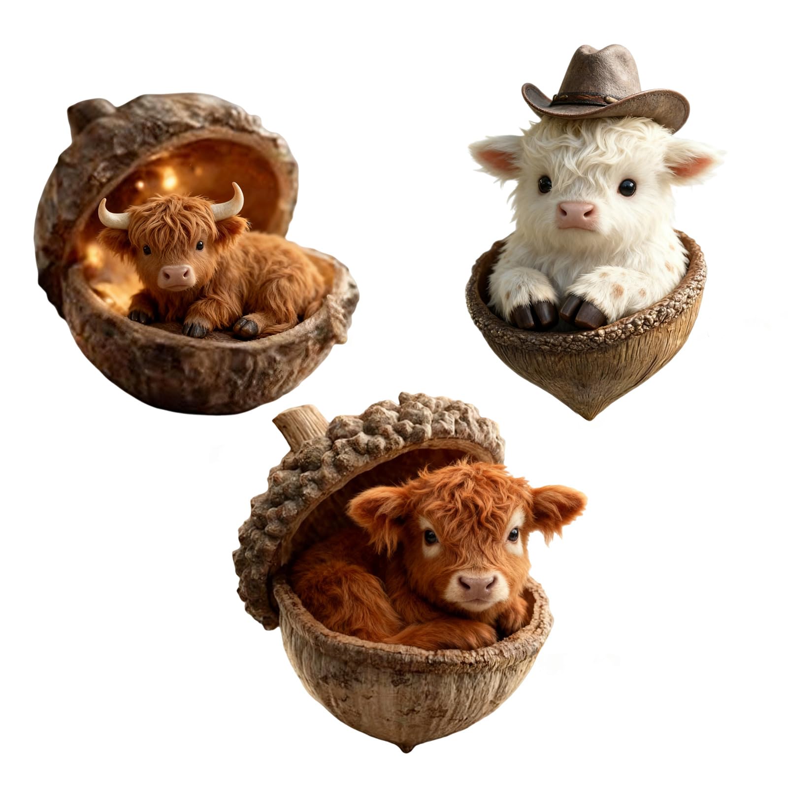 2D Acrylic Chritmas Highlands Cow Decors Funny Christmas Ornament Christmas Tree Hanging Decorations Cow Lover Outdoor Tree Decorations Hanging Xmases