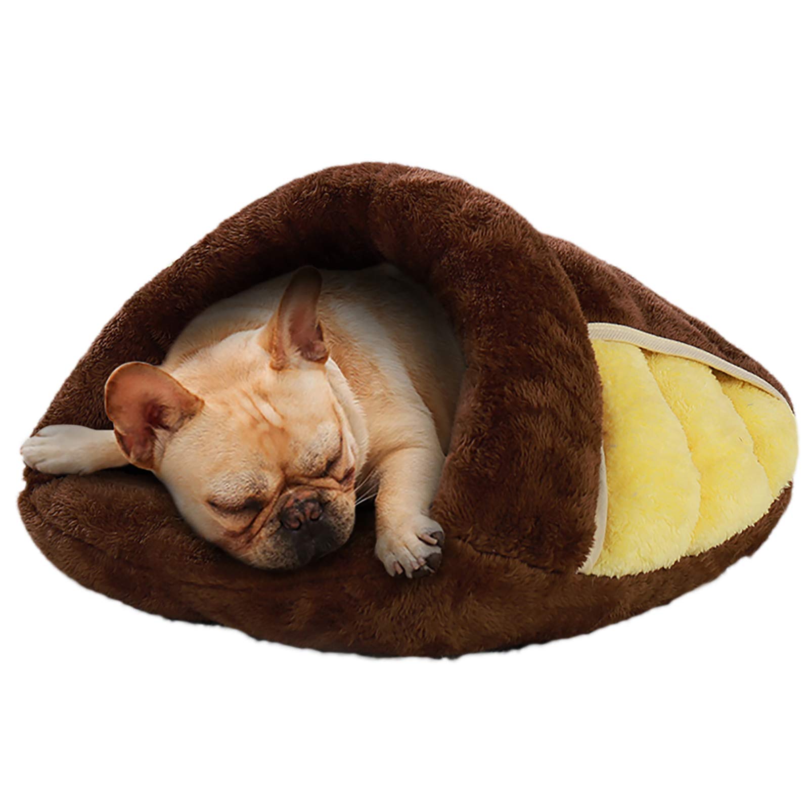 Lit pour animaux de compagnie Cat Cave : niche d'hiver marron de taille L contre le froid