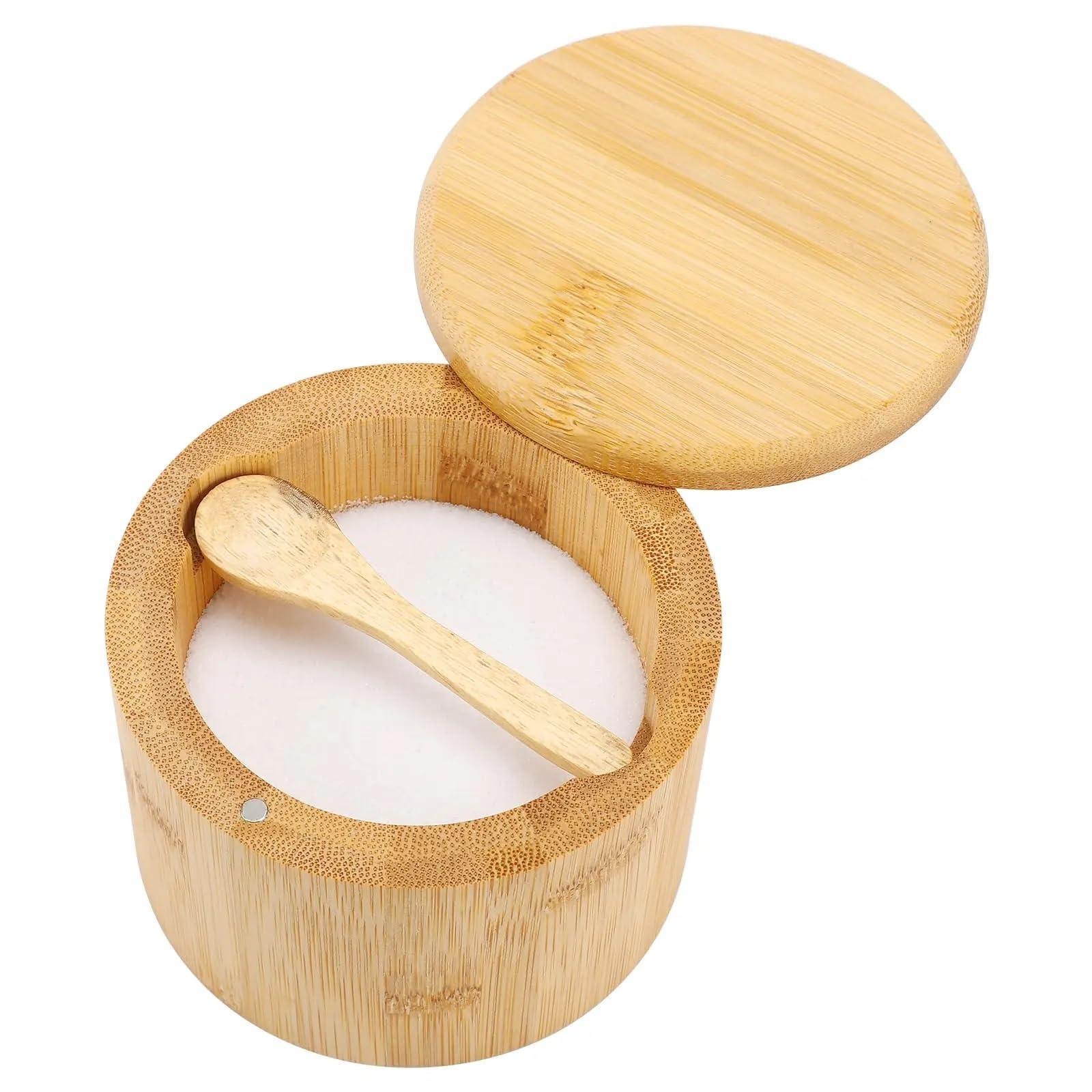 Caja De Especias Caja de cuencos for salero con tapa magnética giratoria for almacenar pimienta, especias, sal de baño, sal marina, hierbas, caja de soporte for almacenamiento de condimentos, 2 uds. P