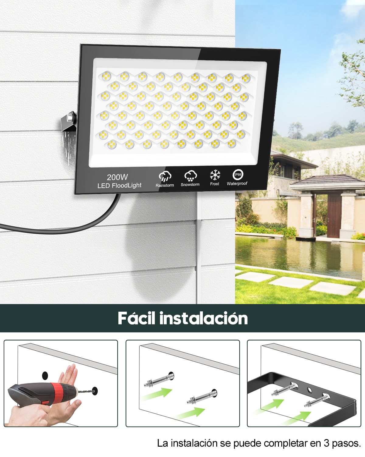 Sararoom Focos Proyector Floodligh de Seguridad - 10Pcs 100W 6500K Blanco Frío Foco LED Exterior y Interior
