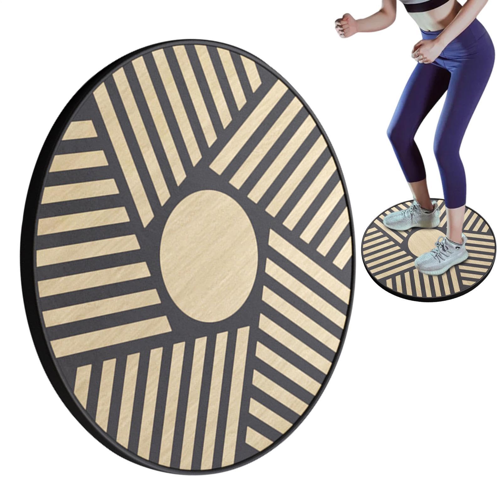 Wobble Balance Board, Wooden Core Stability Trainer, Anti Slip Balance Deck Equipment, Strength Training Ejercise Board, Fitness Tool, for Athletes Men Adults Seniors Gym Workout Use