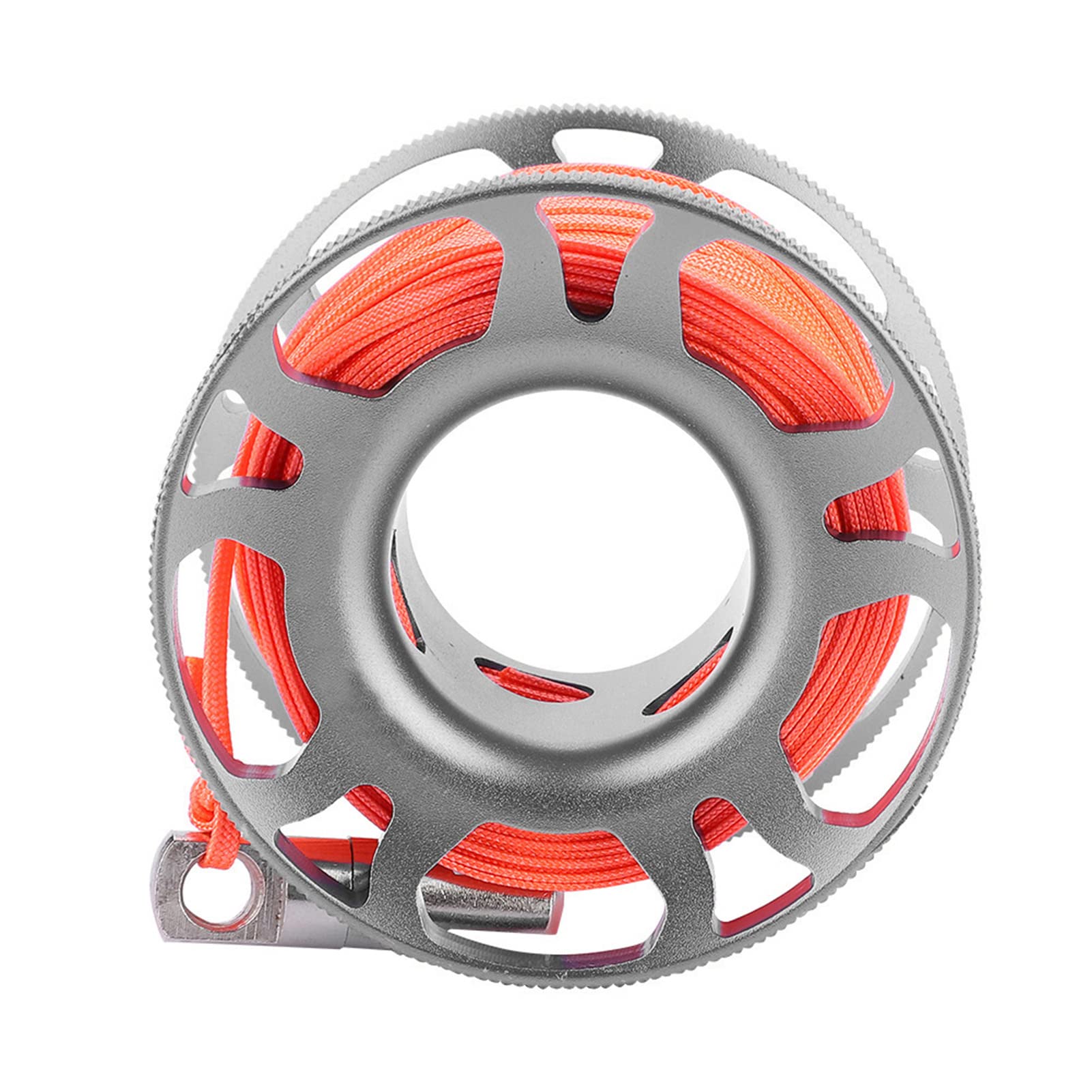 Keep Diving Aviation Aluminium Finger Reel Clip Scuba Diving Tech Spool 15m Line (Grau)