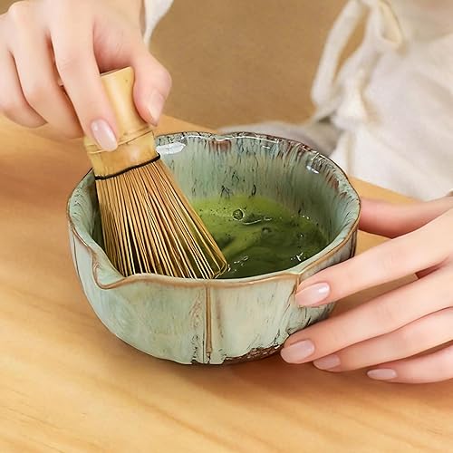Miniatura 8 de Juego de batidor de matcha, juego de matcha con cuenco y soporte de Chasen y Chasen, kit de 8 piezas de regalo para amantes del matcha, familia,