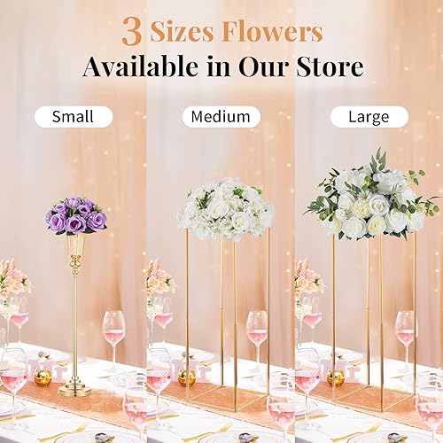 Miniatura 6 de NUPTIO Centros de mesa de flores artificiales para mesas, 6 unidades, flores falsas lilas, bolas de rosas de 9.5 pulgadas de diámetro, arreglo de