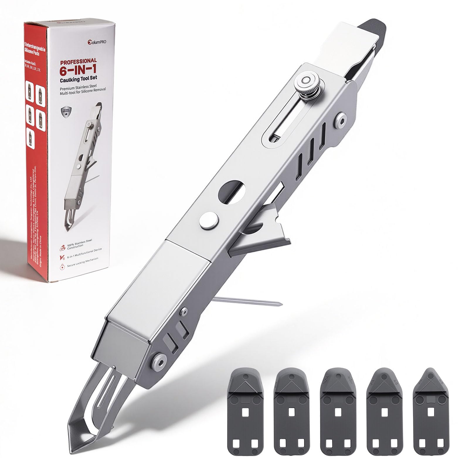 ColumPRO 6-in-1 Pro Steel Sealant Remover Tool Kit for Bathroom & Kitchen DIY