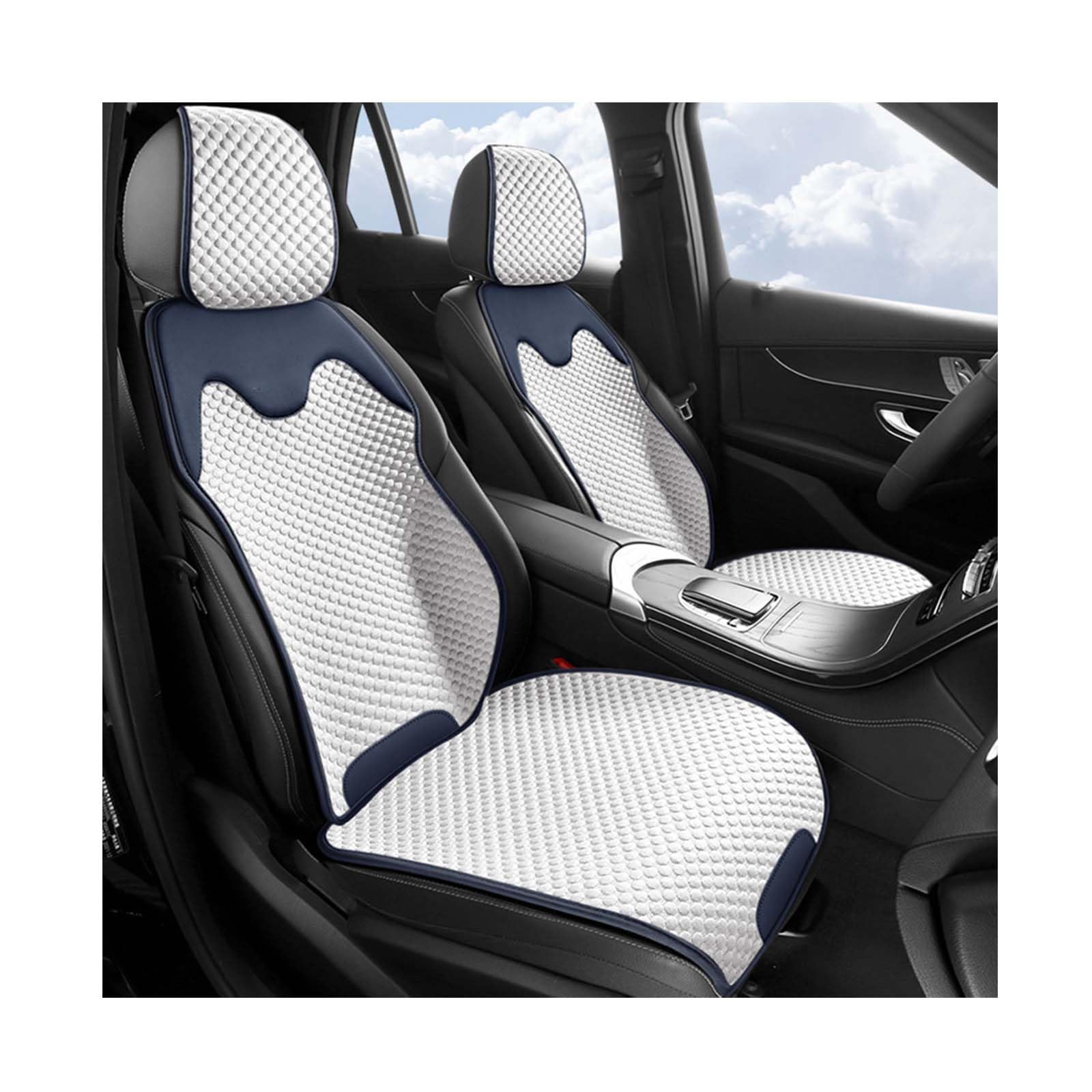 SJPJDGFC for BMW iX3 (X3 Elektro) 2021-2025 Car Seat Cushion, Breathable Ice Silk Car Seat Protector Premium Honeycomb Non Slip Auto Seat Pad Front Seat Covers,A