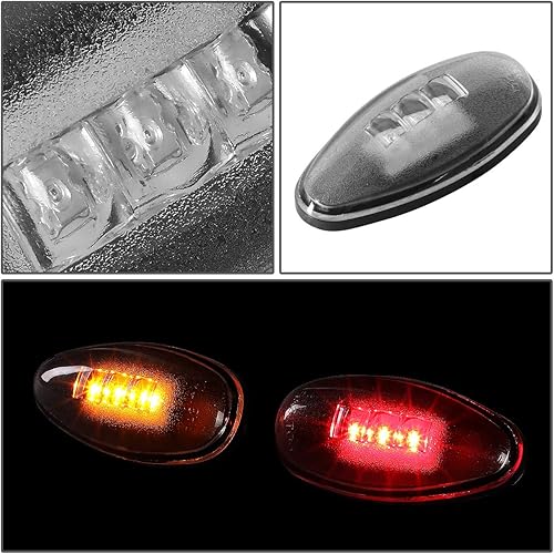 Miniatura 5 de Auto Dynasty 4 lámparas de luz LED de doble marcador lateral para guardabarros de cama compatible con Chevy Silverado GMC Sierra 2500HD 3500HD 01-14