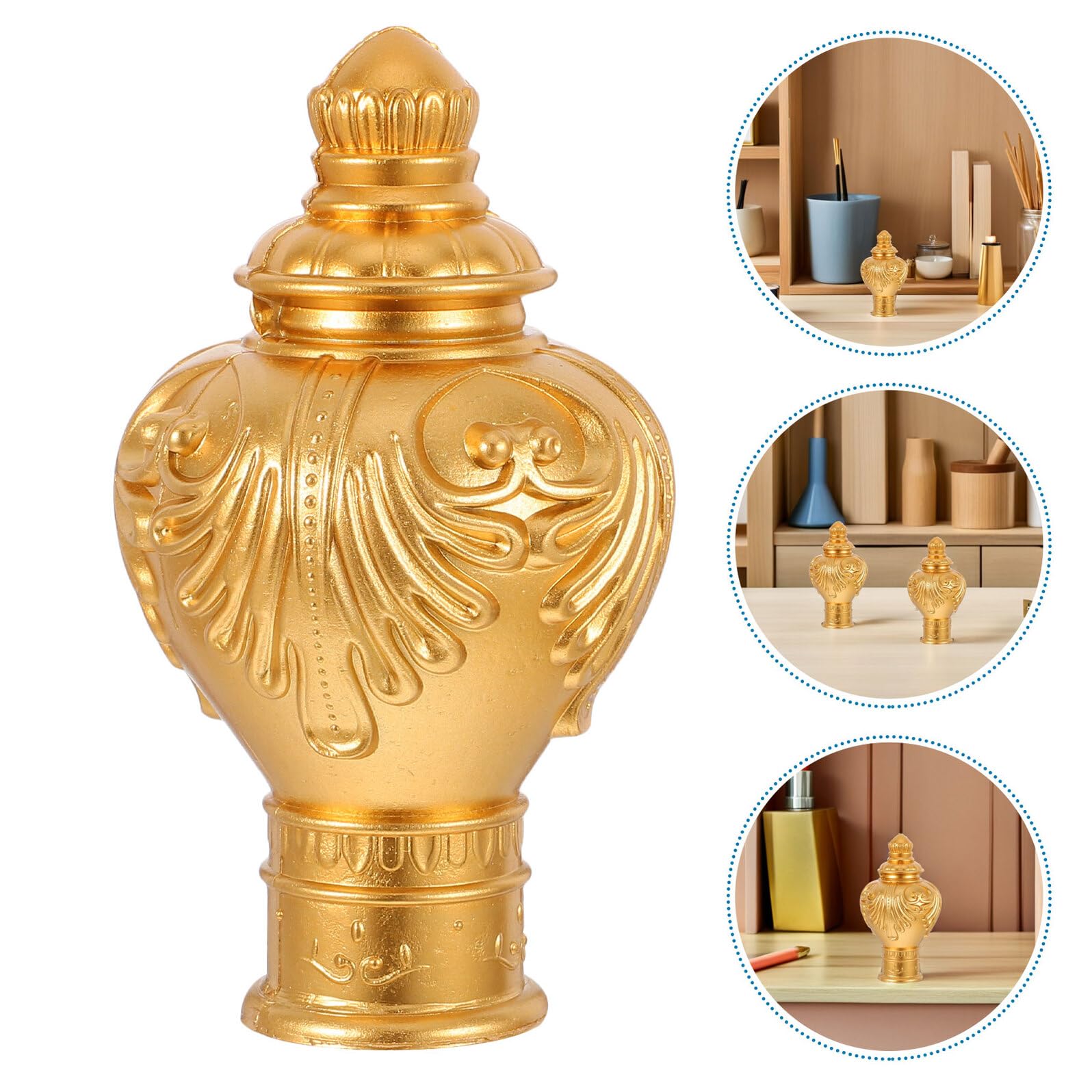 BESPORTBLE 20pezzi Terminali in Plastica Oro per Aste per Tende, Decorativi Stile Romano Retro per Interni