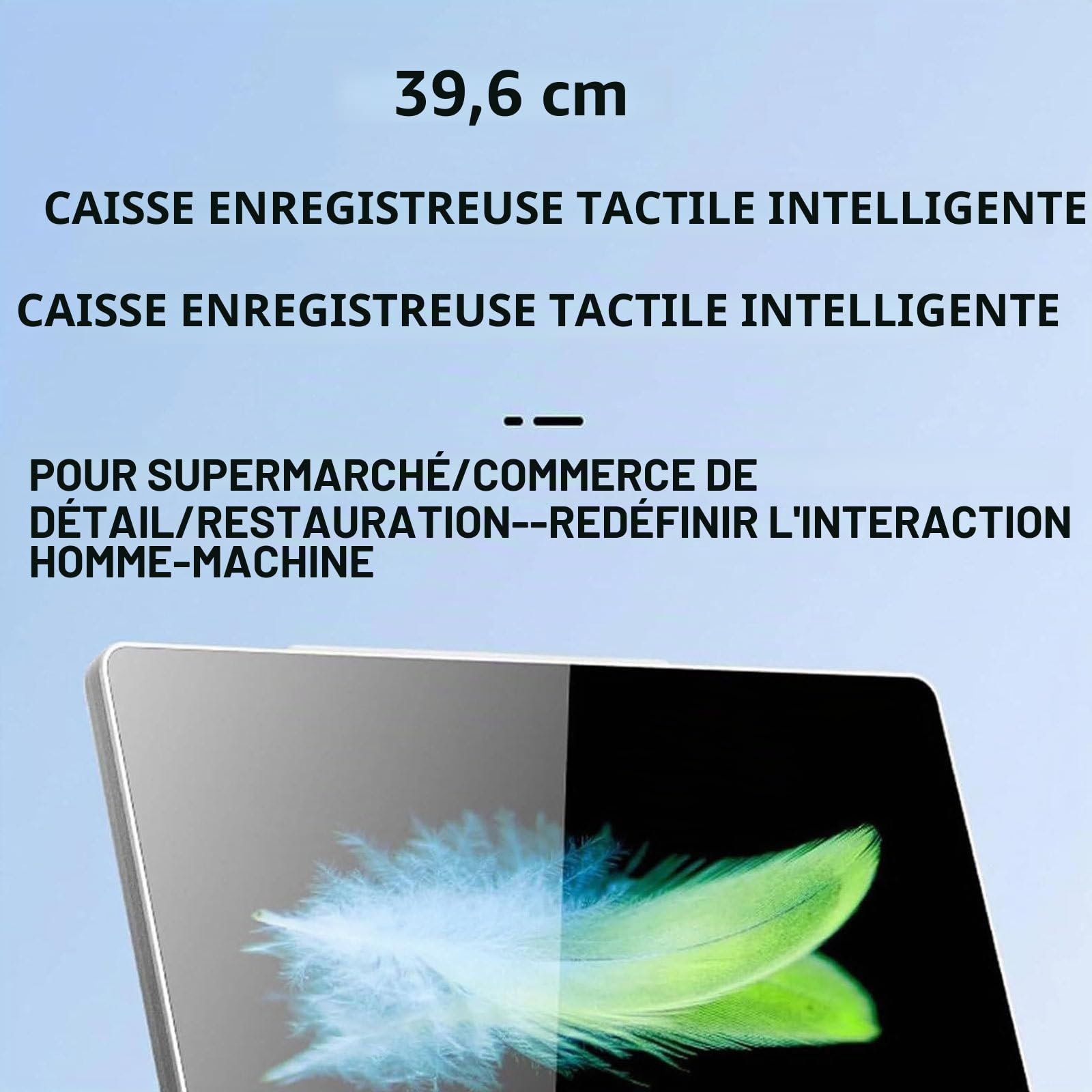 Caisse Enregistreuse à écran Tactile Intelligente, Grand écran 15,6 Pouces Pour Les Petites Entreprises Caissier Menu Professionnel Magasin, Supermarché,Double écran 15,6'' + 13,3''