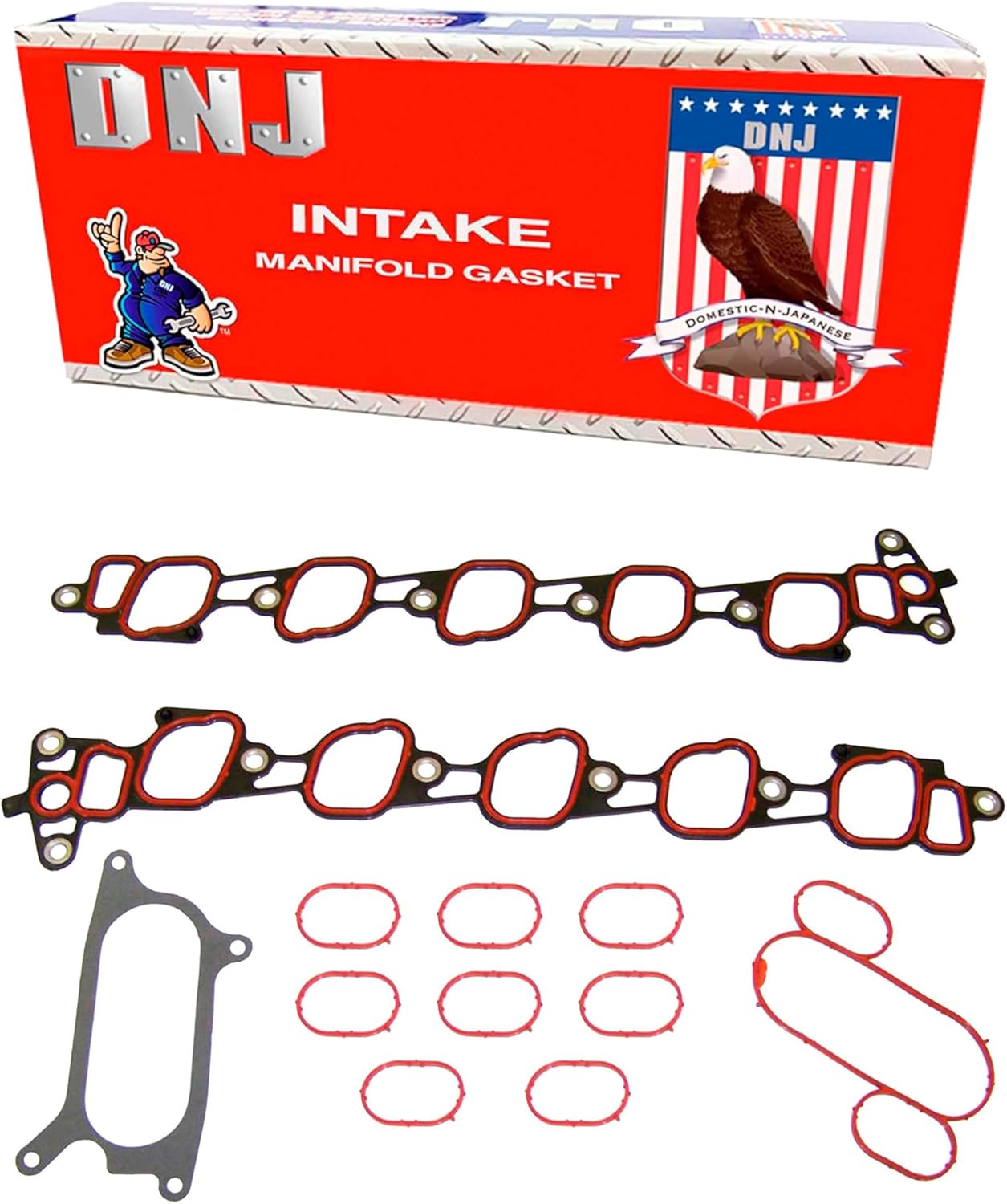 DNJ IG4183B Intake Manifold Gasket Set for 2000-2000 Ford E-350 Econoline Club Wagon, E-350 Super Duty, E-450 Econoline Super Duty 6.8L V10 20V SOHC 415cid