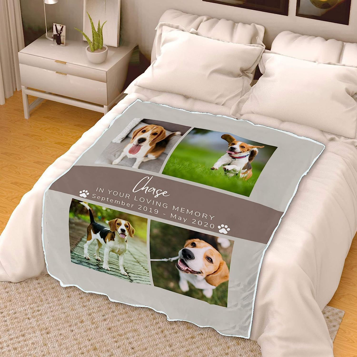 Couverture commémorative personnalisée en polaire pour chien - Cadeau de condoléances personnalisées pour les amoureux des chats - Couvertures personnalisées avec photos - Cadeau personnalisable pour