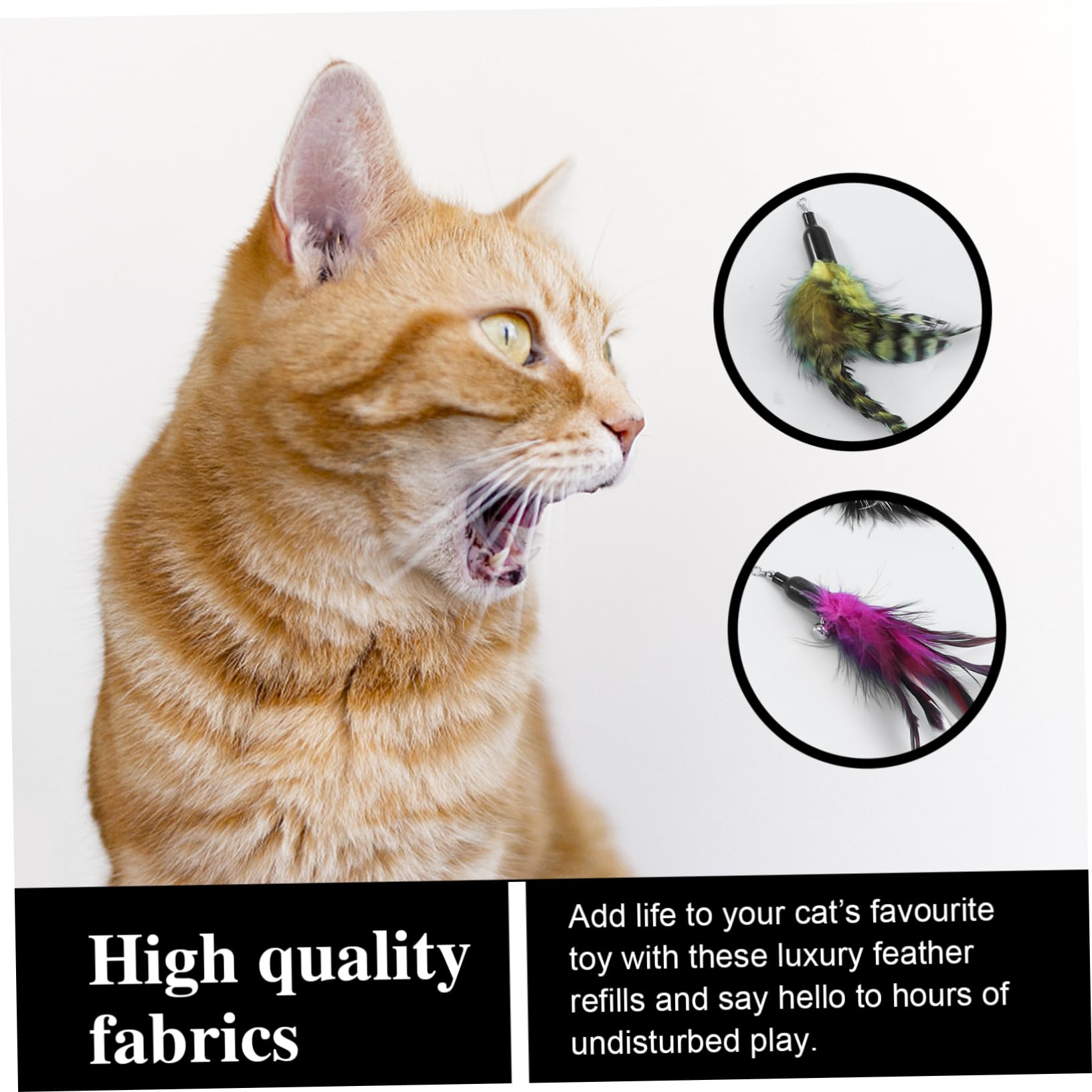 18pezzi Ricariche Per Giocattoli Interattivi Per Gatti Teste Di Ricambio Per Canna Da Pesca Con Piume e Materiali Sicuri Per Ore Di Gioco Spensierato
