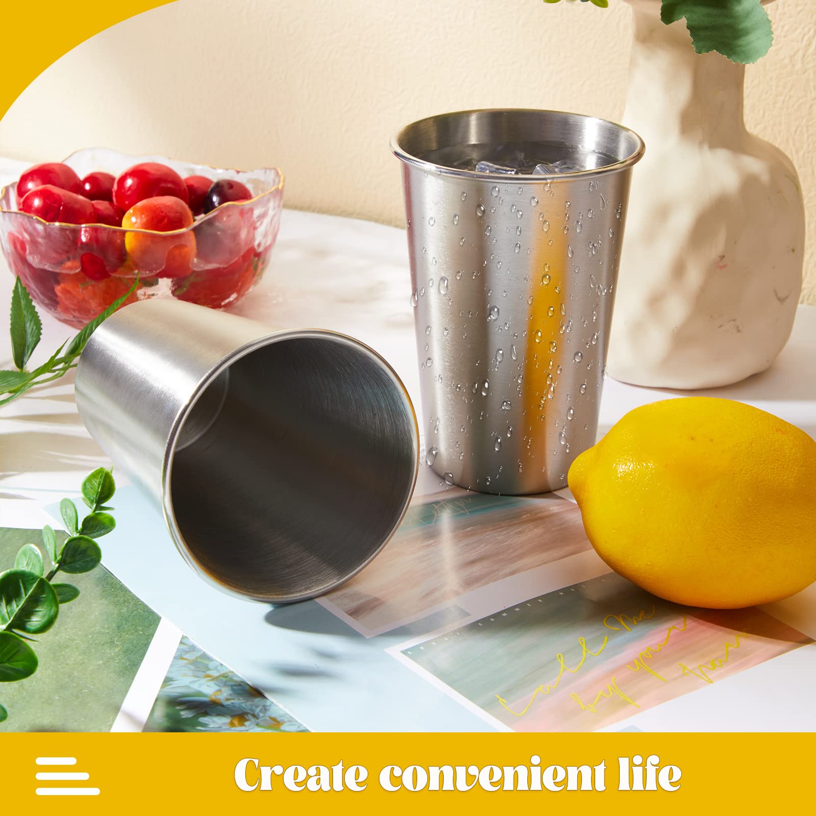 Paquete De 10 Vasos De Acero Inoxidable Portátiles Para Fies | Cuotas