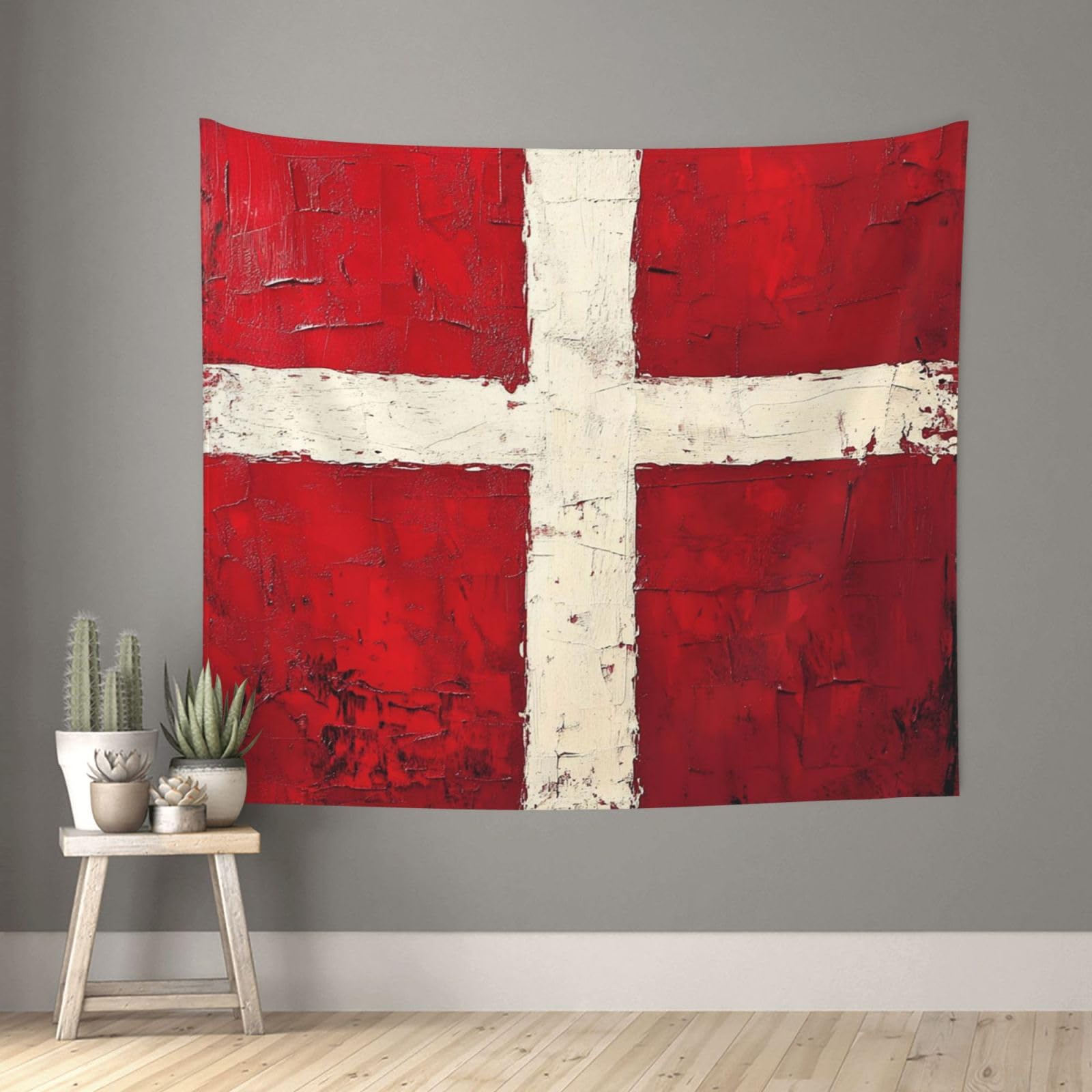 XOPEKVLAWM Tapestry Wall Hanging for Bedroom Aesthetic Wall Mural Tapestries 152x130 cm Art Backdrop Denmark Danish Flag Tapestries Landscape Poster Tapestry for Living Room Dorm Office Home Decor