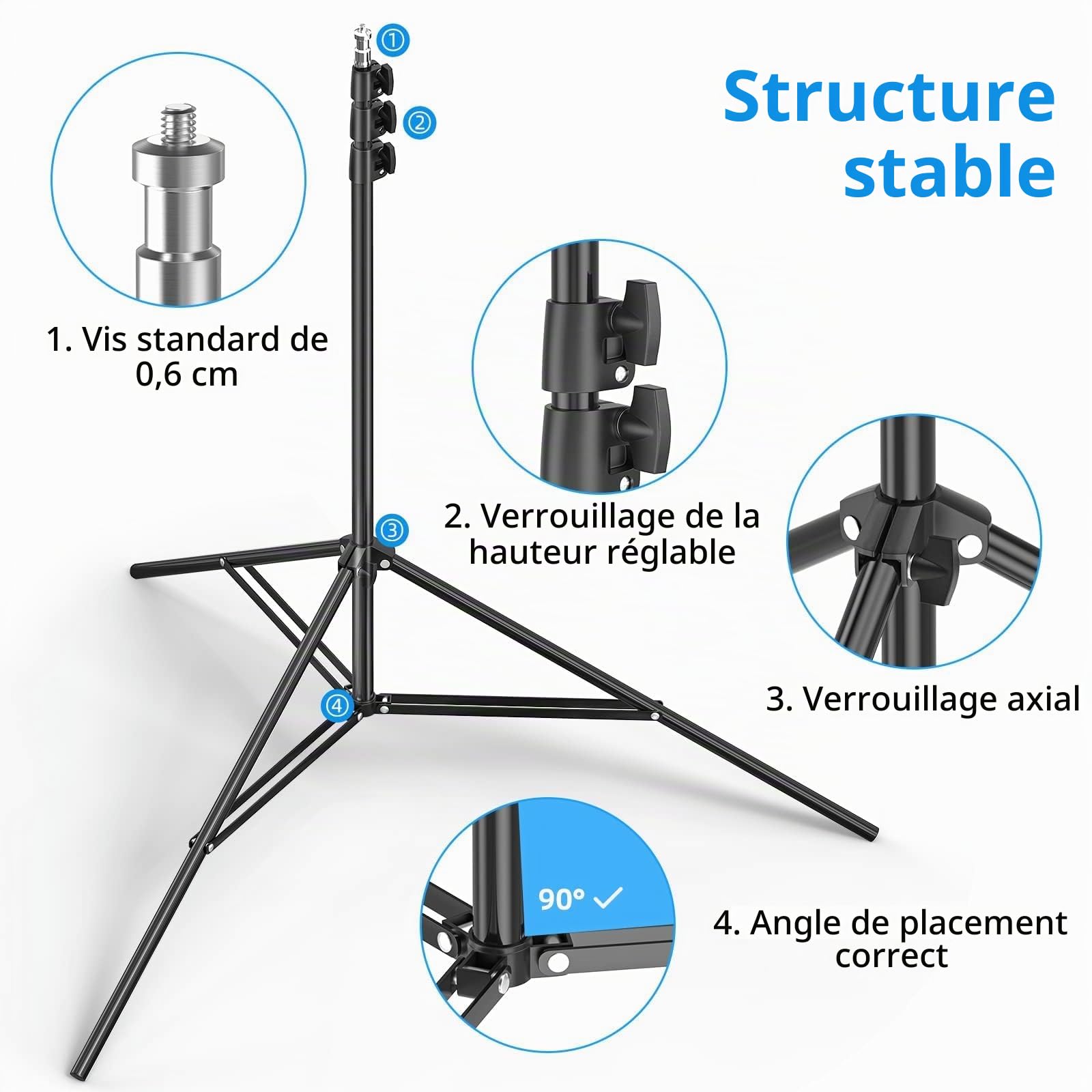 EMART T Form Support Fond Photo, 2,6x1,5m Support Toile de Fond
