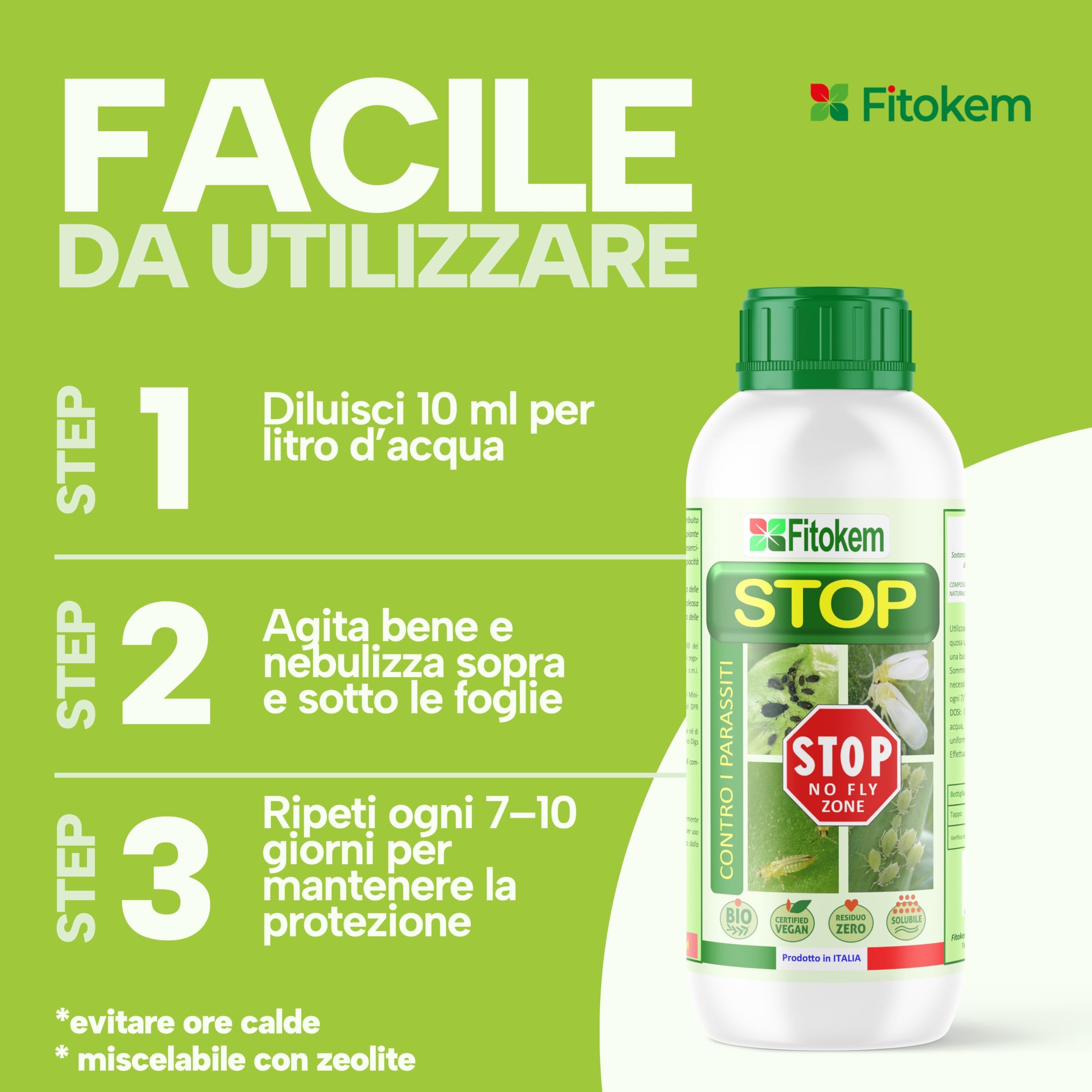 FITOKEM - STOP 1 LT -Corroborante BIO contro insetti e parassiti