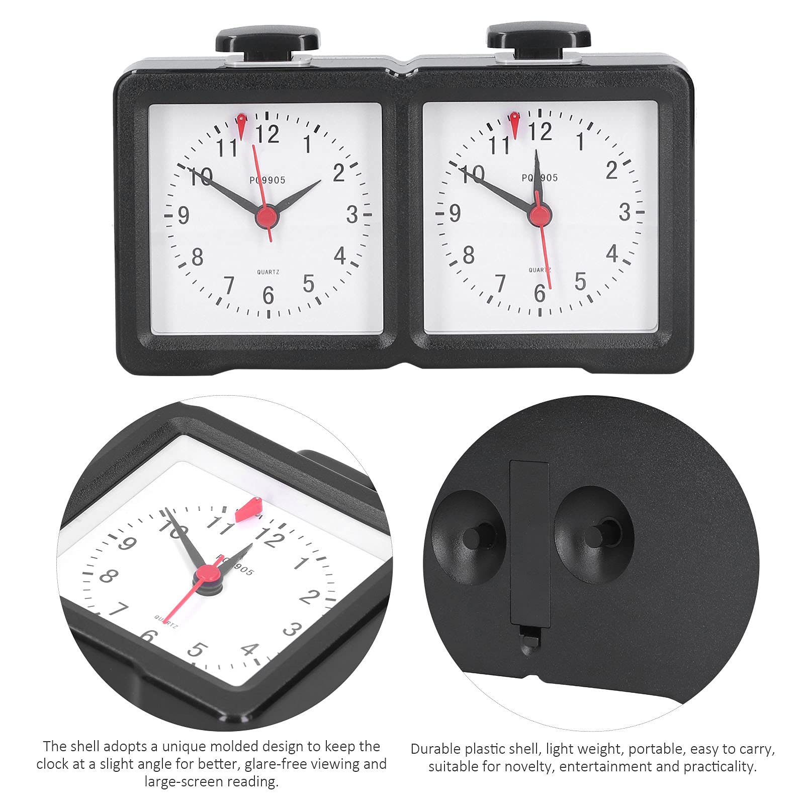 aqxreight Orologio da Scacchi Analogico Multifunzione con Timer per il Conto Alla Rovescia/alla Rovescia e per le Competizioni di Scacchi Cinesi, I Go e Giochi da Tavolo