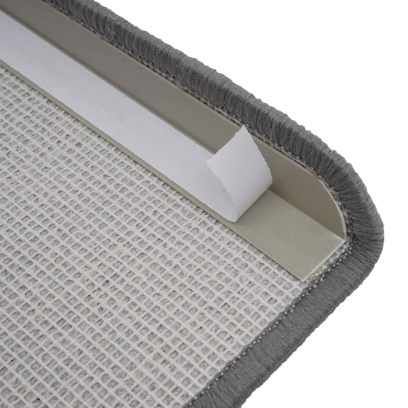 Mendler 15er-Set Stufenmatte HWC-G49 65x25cm - halbrund, grau | Treppenteppich, Treppenschutz, Treppenmattenset
