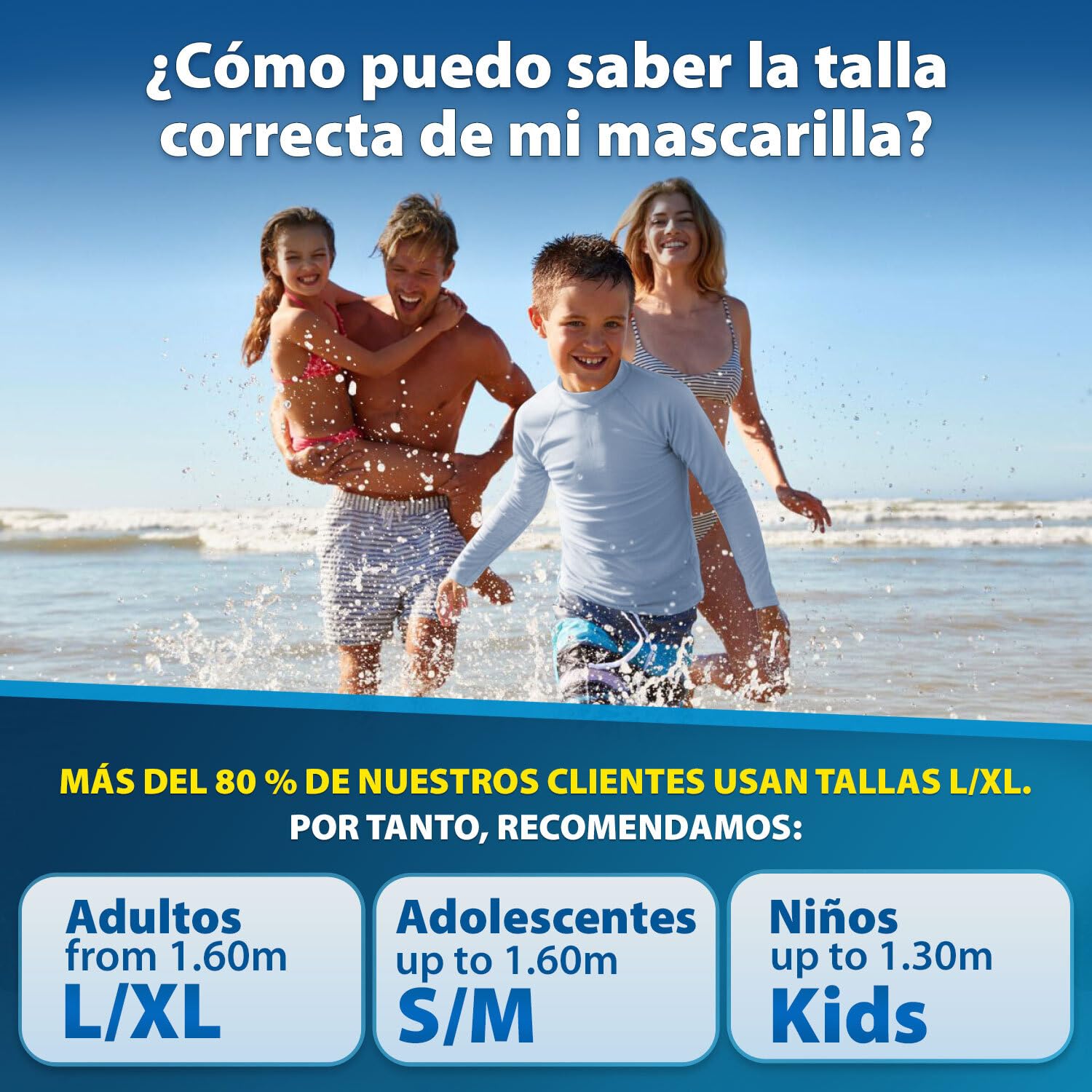 La galardonada máscara de Buceo KAIMANA® para Adultos y niños —Totalmente Apta para CO₂— Incluye un Estuche de Transporte — para Adultos— máscara de Buceo Integral