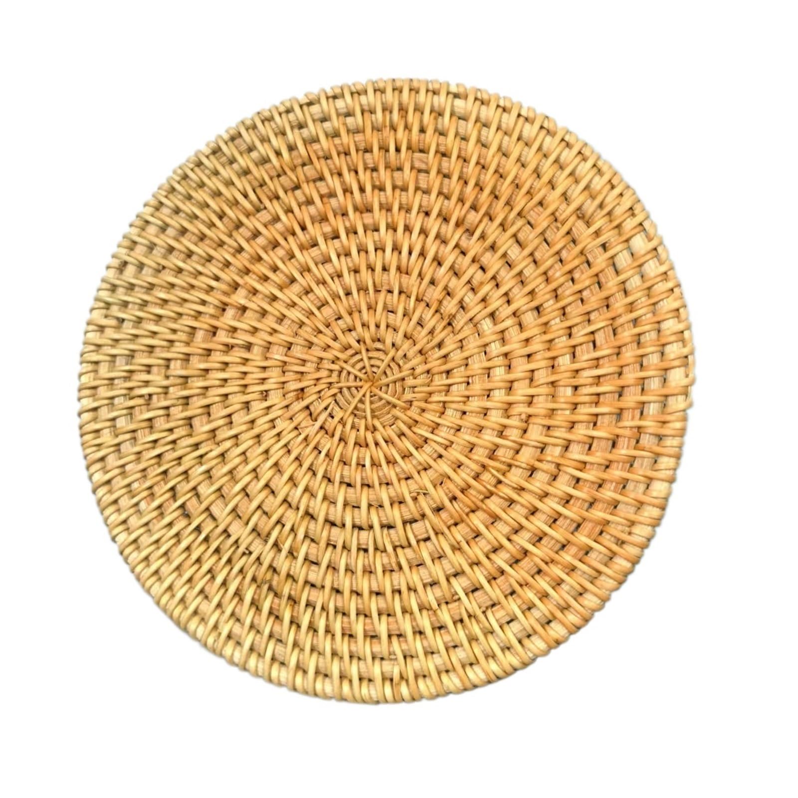 Dessous de verre en rotin de qualité supérieure, diamètre 8 cm, tressage artisanal