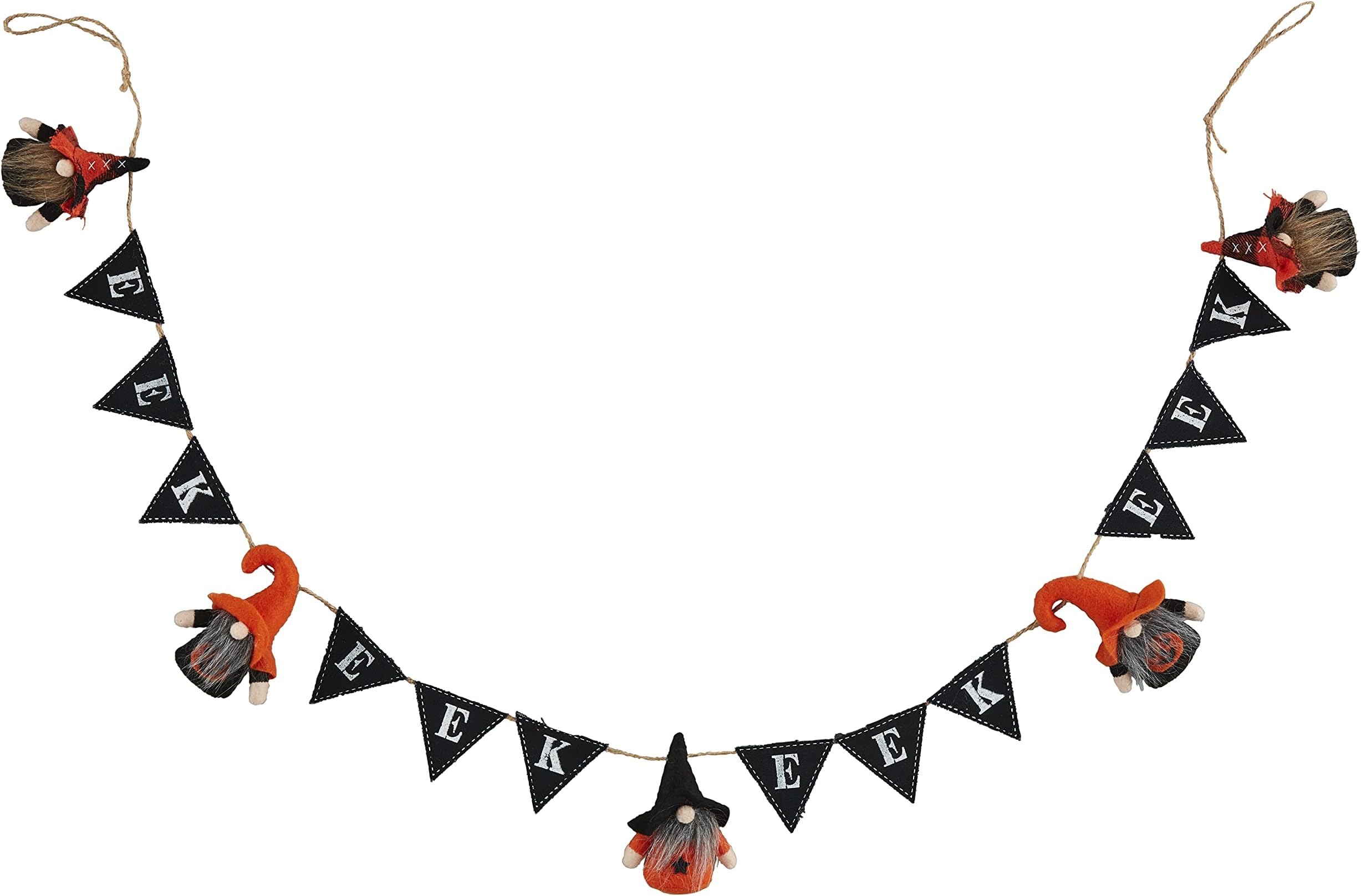 Mud Pie Mud PieHalloween Halloween Gnome Garland, Eek, 60", Black