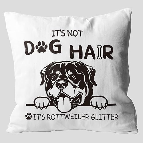 Fundas de almohada con purpurina "It's Not Dog Hair It's Rottweiler", regalos de Rottweiler para amantes de los perros, 18 x 18 pulgadas, funda de