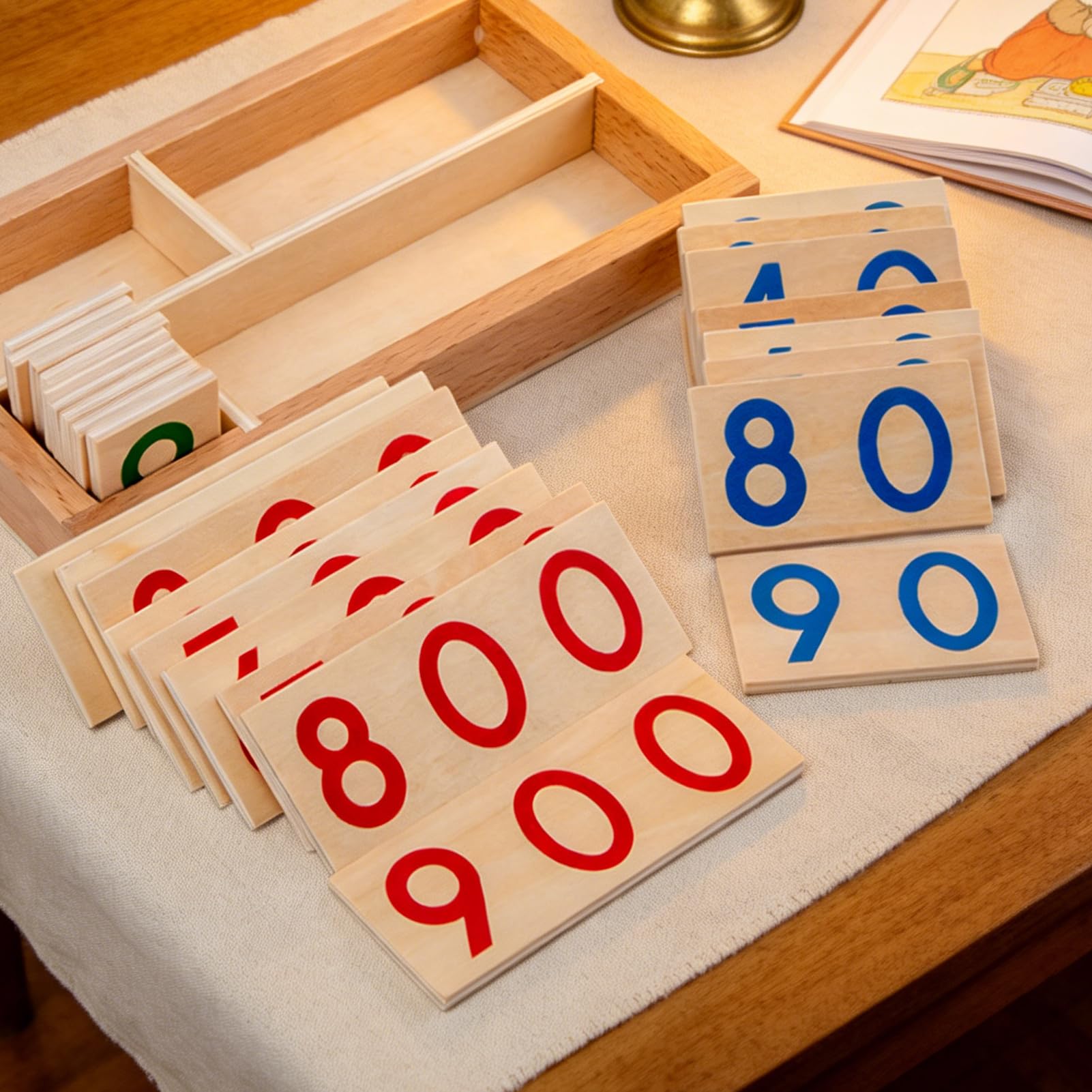 Matematica educativa, Carte digitali in legno, Giocattoli digitali 1-9000, in età prescolare, ragazzi e ragazze, Sala giochi in classe a casa, attività di apprendimento in campo