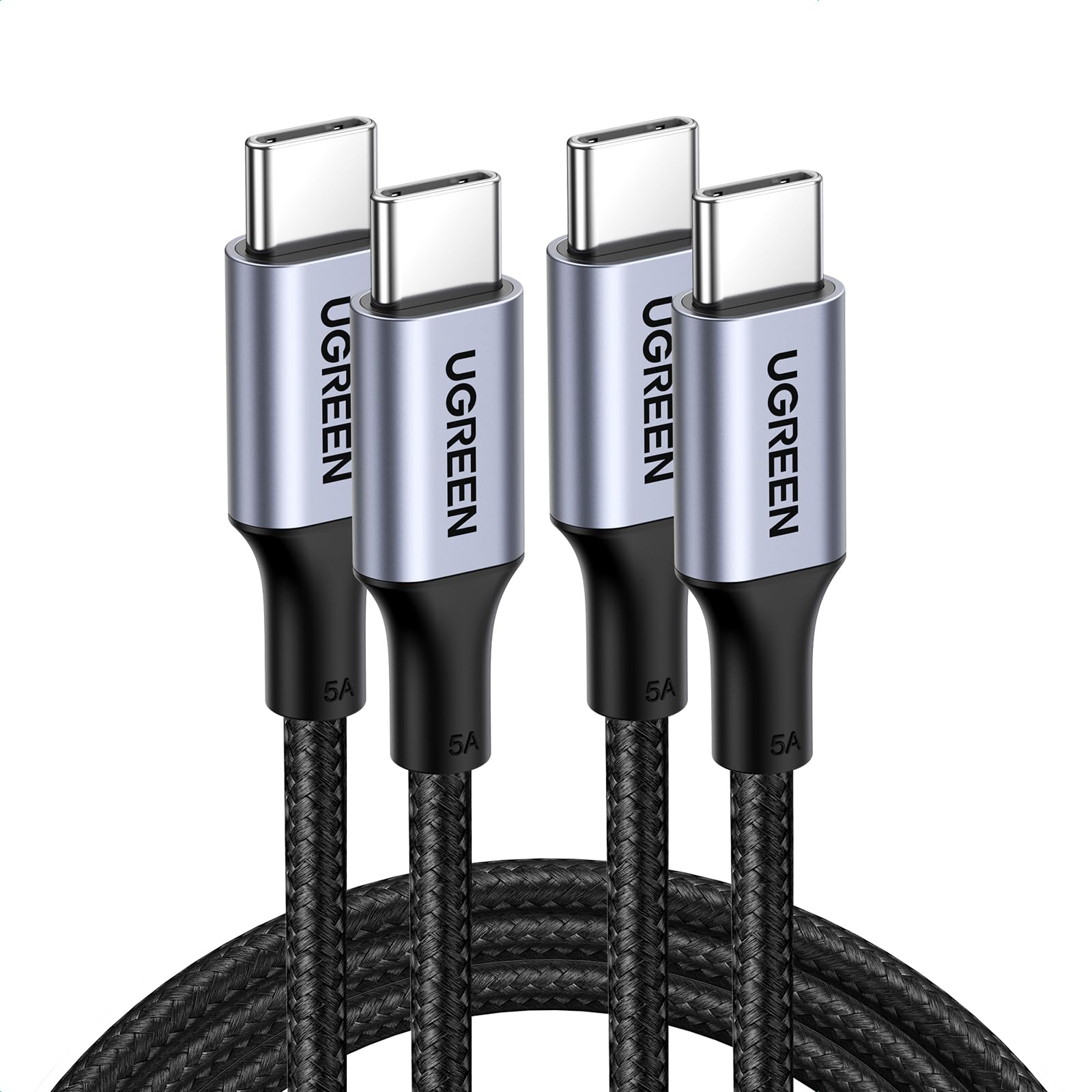 UGREEN 2 Pack USB C to USB C Charger Cable, Type C 100W PD Fast Charging Cord Compatible with iPhone 16 Pro Max/15, MacBook Pro, iPad Pro, Dell, Matebook, Chromebook, Pixel 9/8, Galaxy S24, Switch, 2M