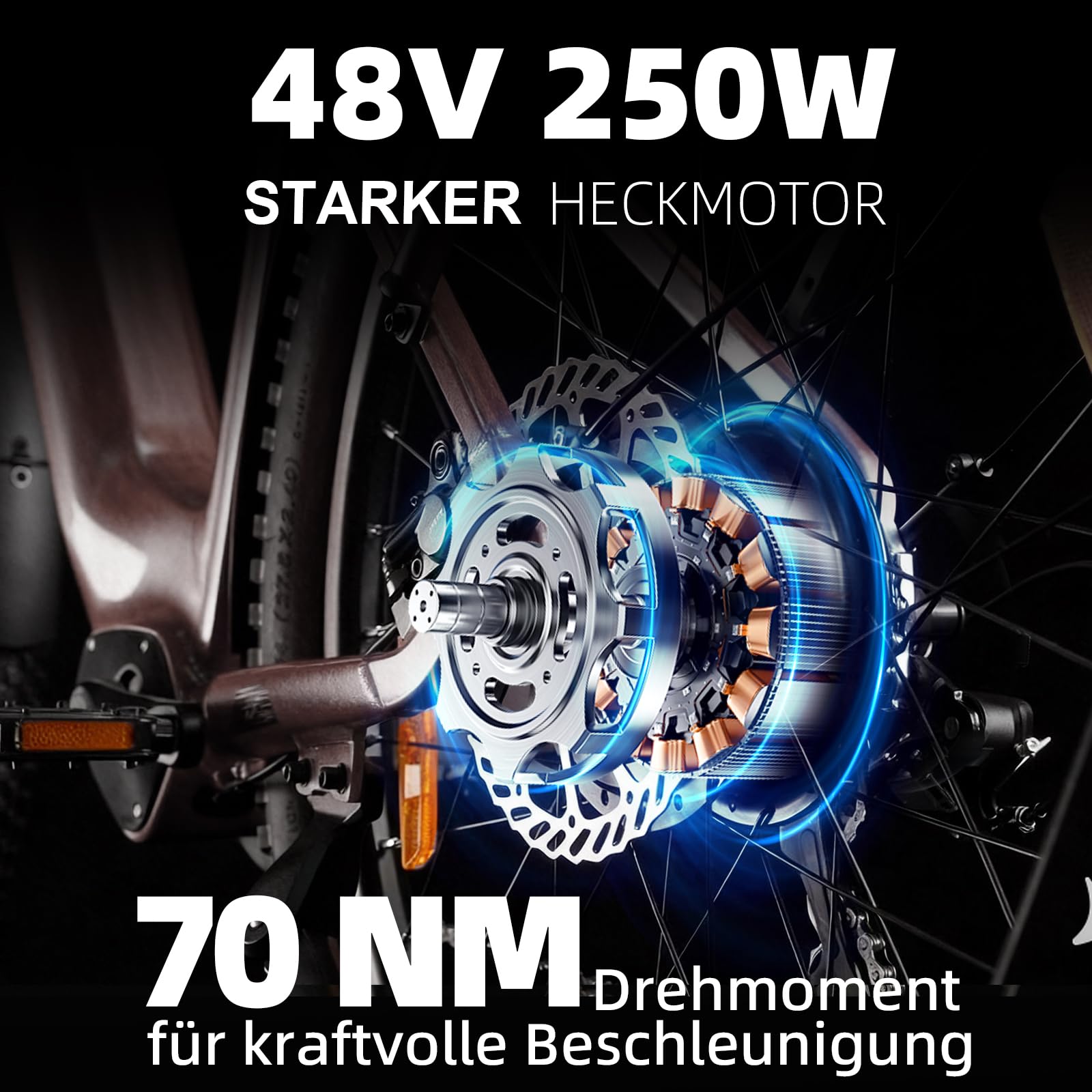 ttgo Z3 27.5Zoll E-Bike, für Damen & Herren, Pedelec mit 48V 15Ah Akku, bis 120 km Reichweite, 250W Heckmotor 70Nm, Shimano 7-Gang, hydraulische Scheibenbremsen, StVZO, 6061 Alu-Rahmen