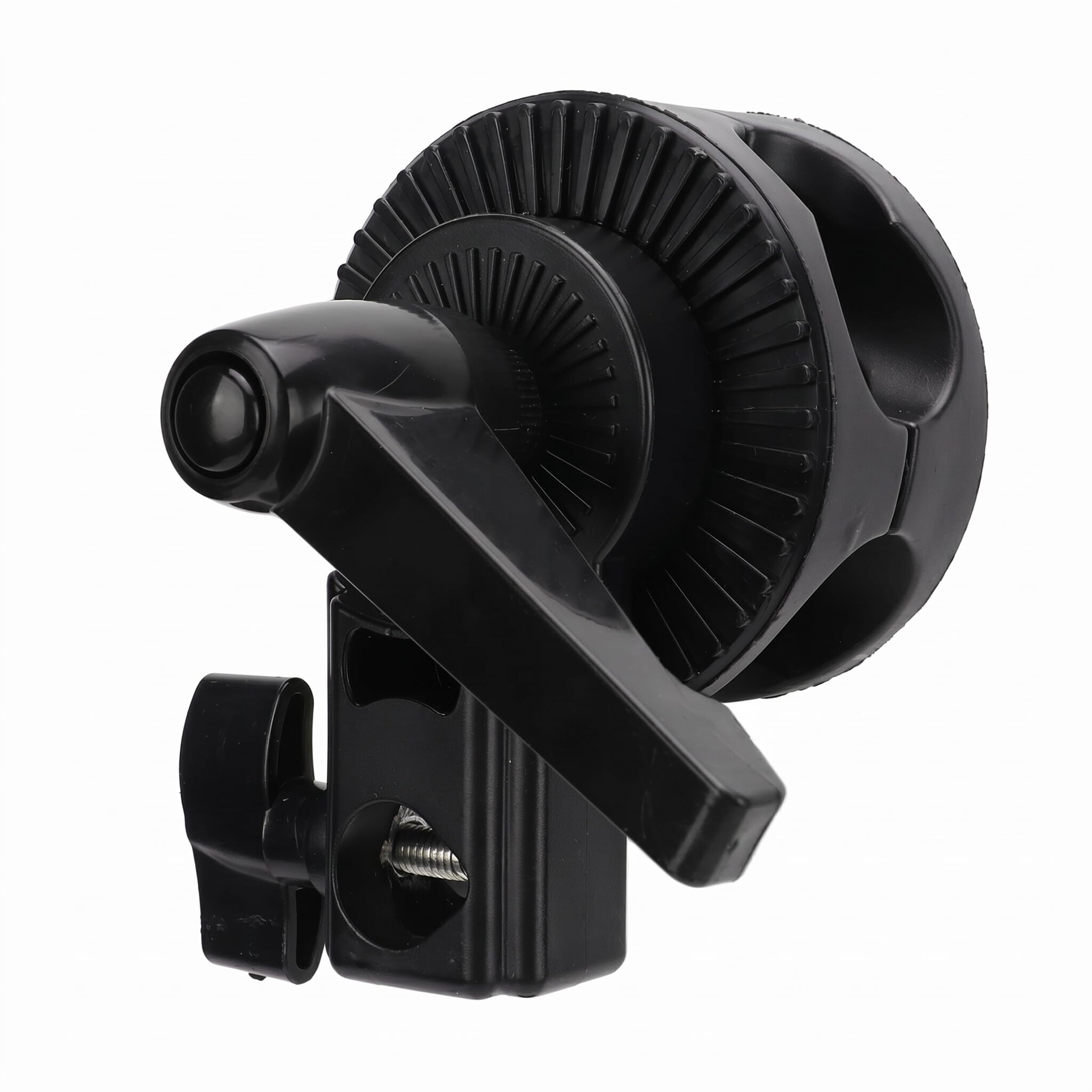 Uchwyt Uchwyt z Głowicą Obrotową do Wysięgnika Lampy Błyskowej Studyjnej, Adapter Uchwytu Reflektora Fotograficznego, Gramofon Jednokołowy do Wysięgnika Reflektora Błyskowego