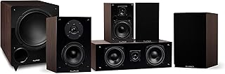 Fluance Elite High Definition Compact Surround Sound Home Theater 5.1 Channel Speaker System Including 2-Way Bookshelf, Center Channel, Rear Surrounds and DB10 Subwoofer - Walnut (SX51WC)