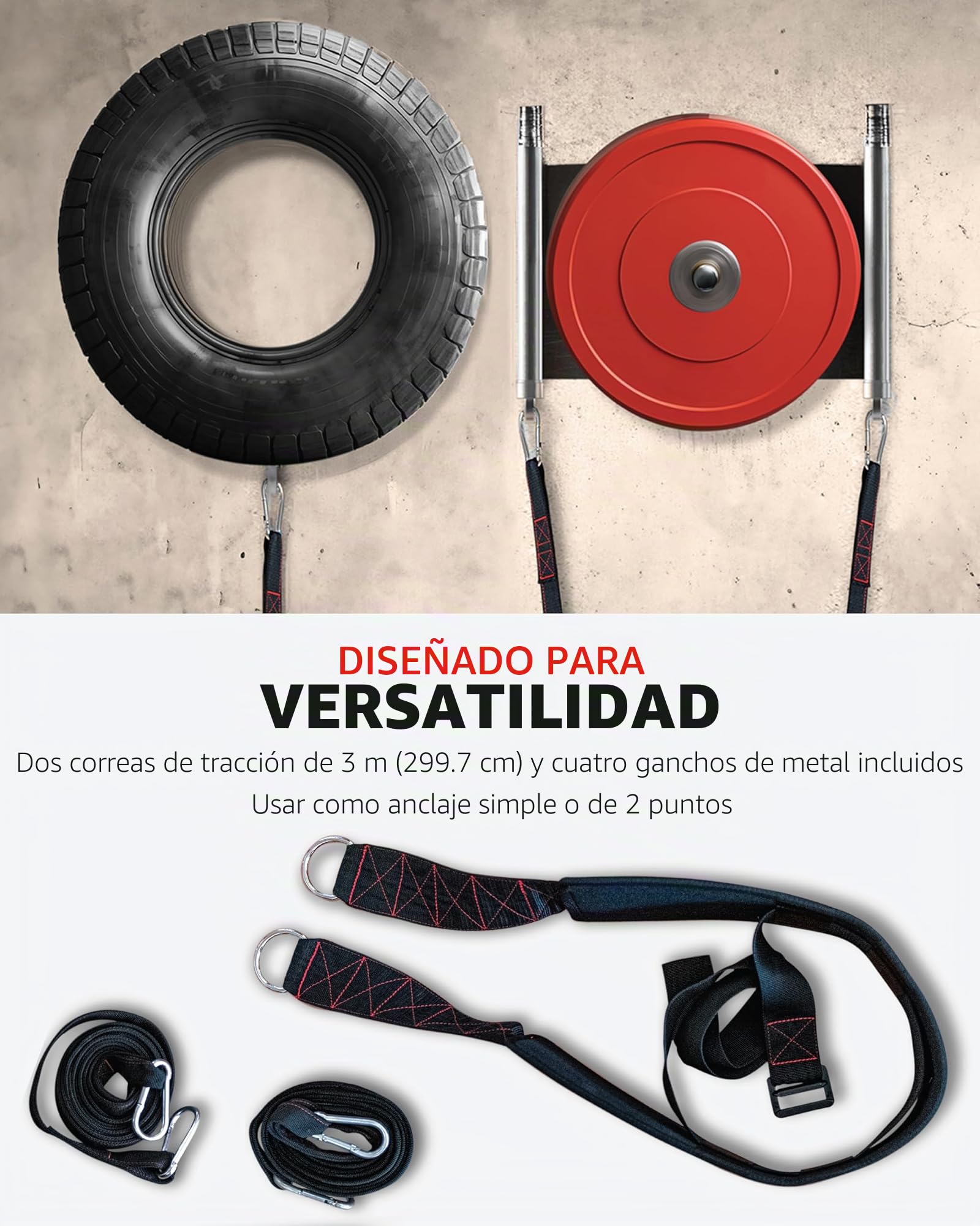 THEFITGUY Cinturón de tracción de trineo, cierre ajustable, 2 correas y 4 ganchos, para entrenamiento de resistencia multidireccional, fuerza y agilidad